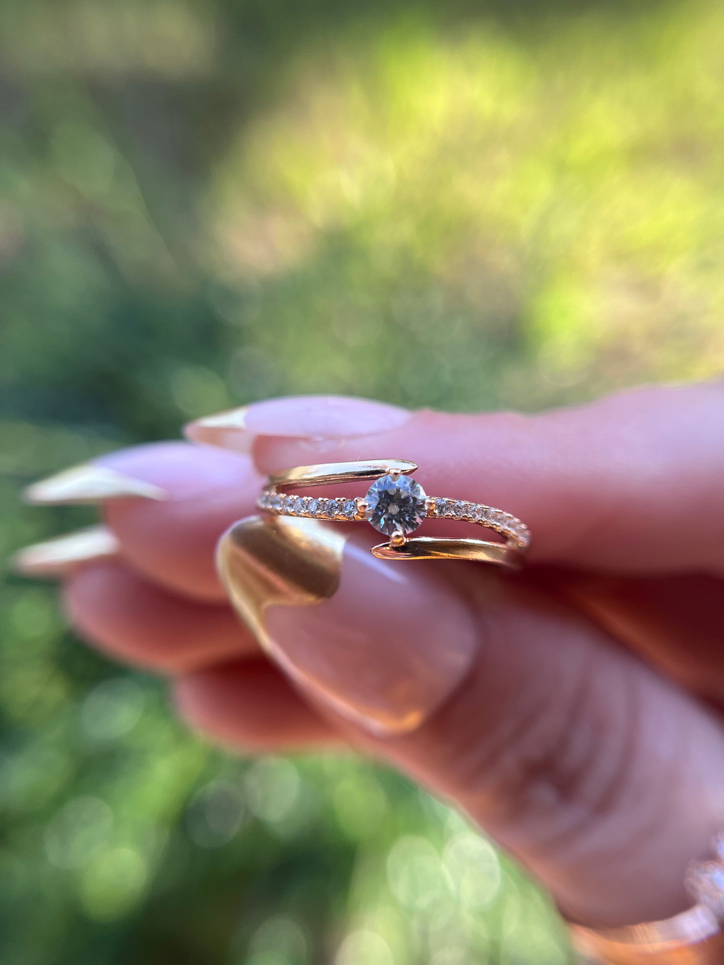Tension Cut Round Diamond Ring