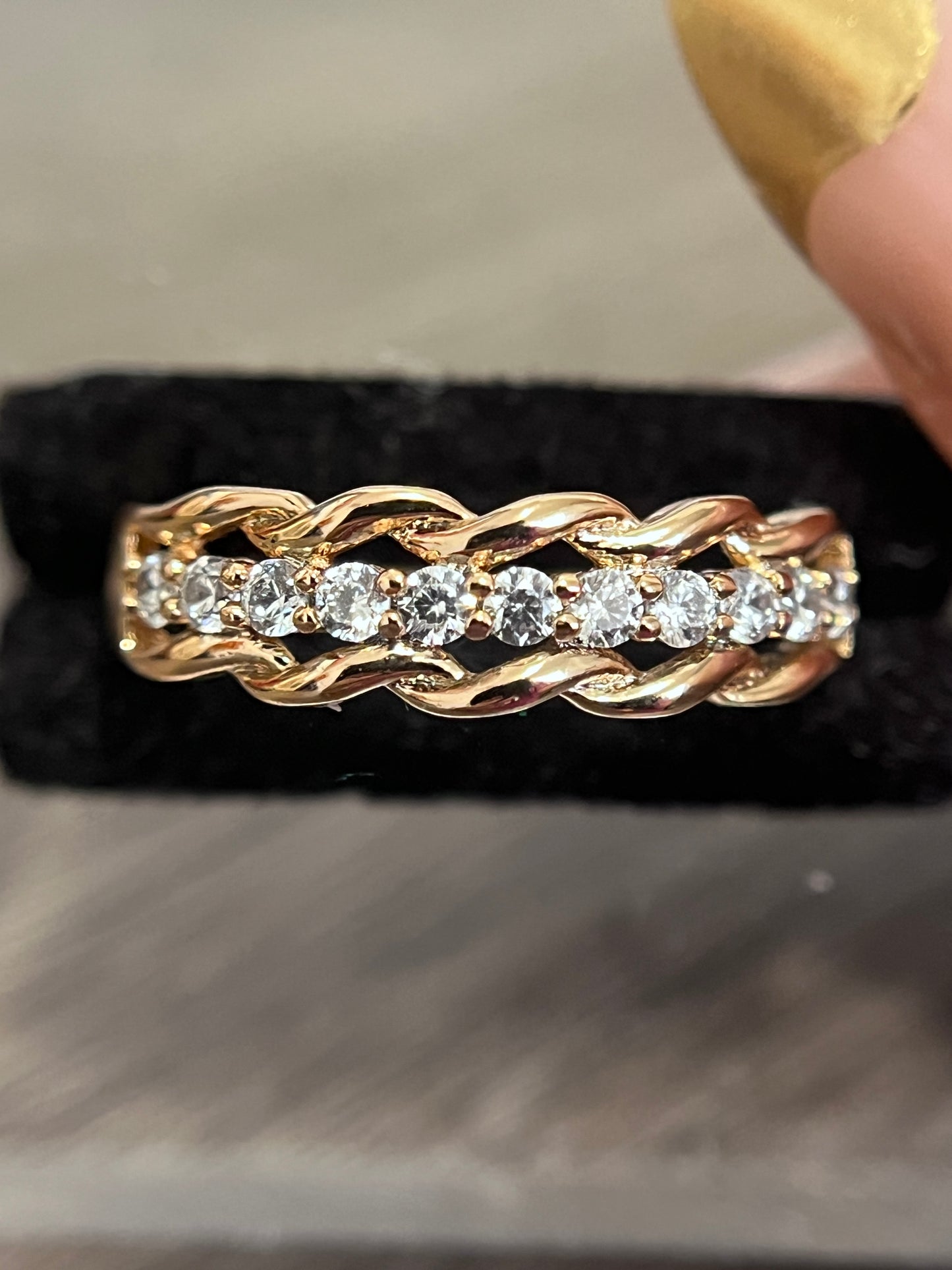 Chain Link Diamond Ring