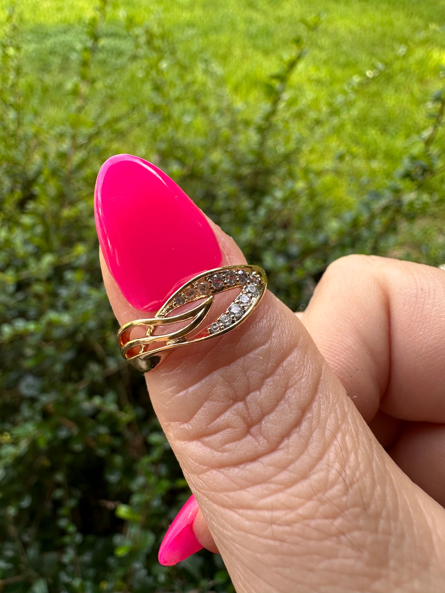 Rose Gold Swirl Ring with Crystal Accents - Women Jewelry Rings Stainless Steel