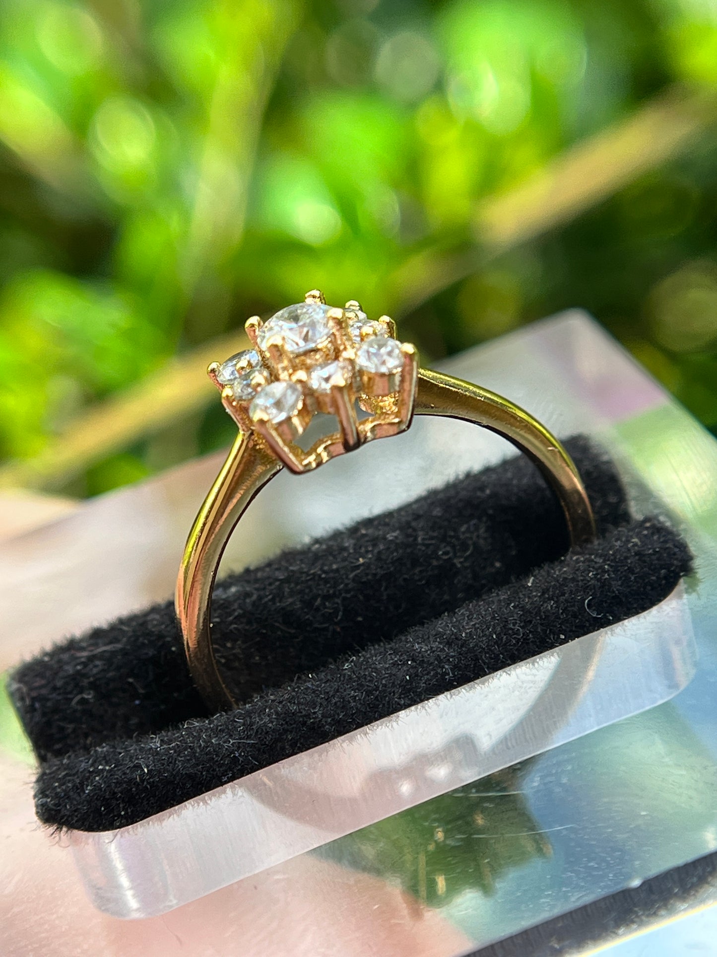 Rhinestone 14k Gold Filled Ring Size 6