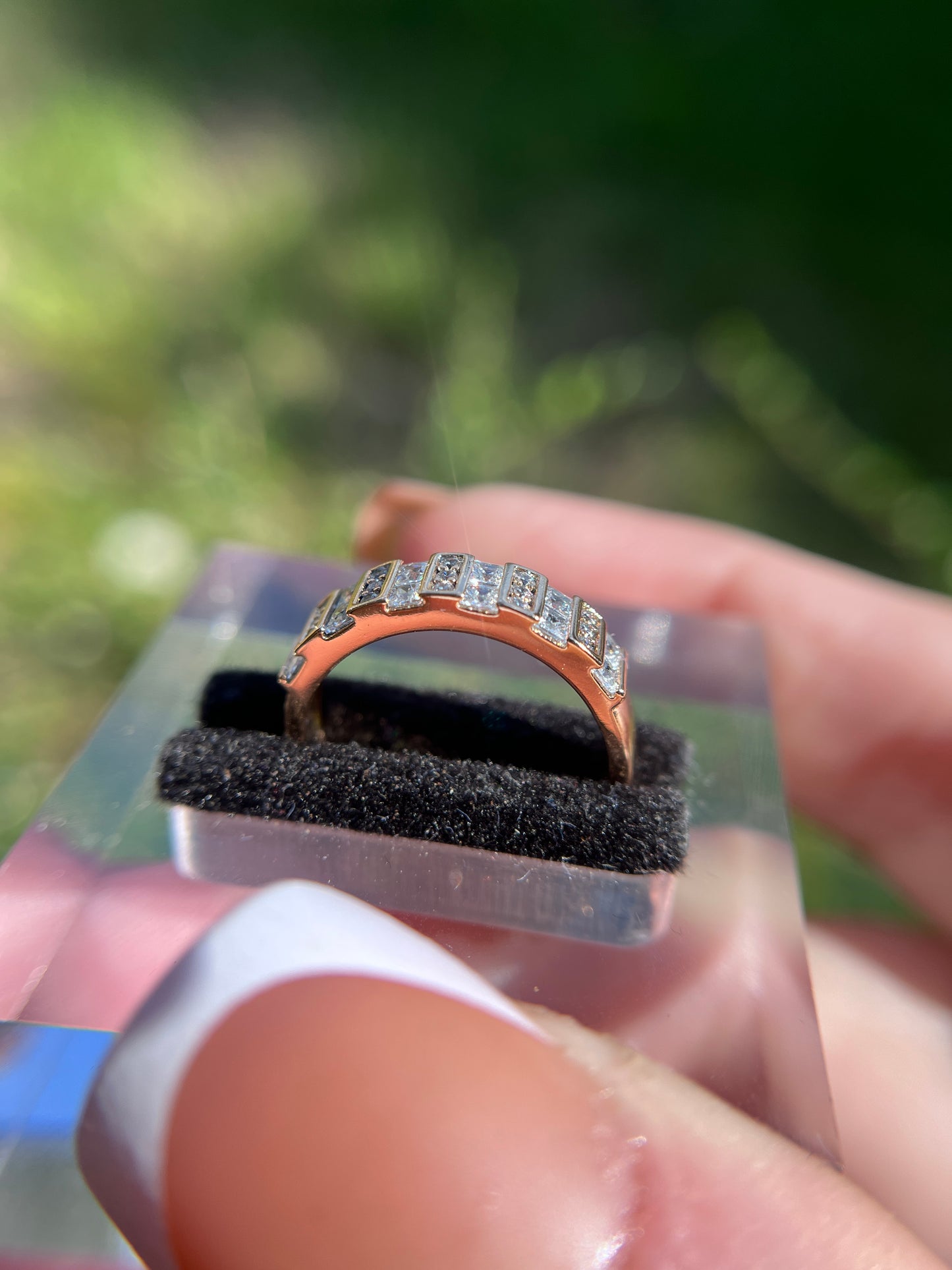 Diamond Square Band Ring