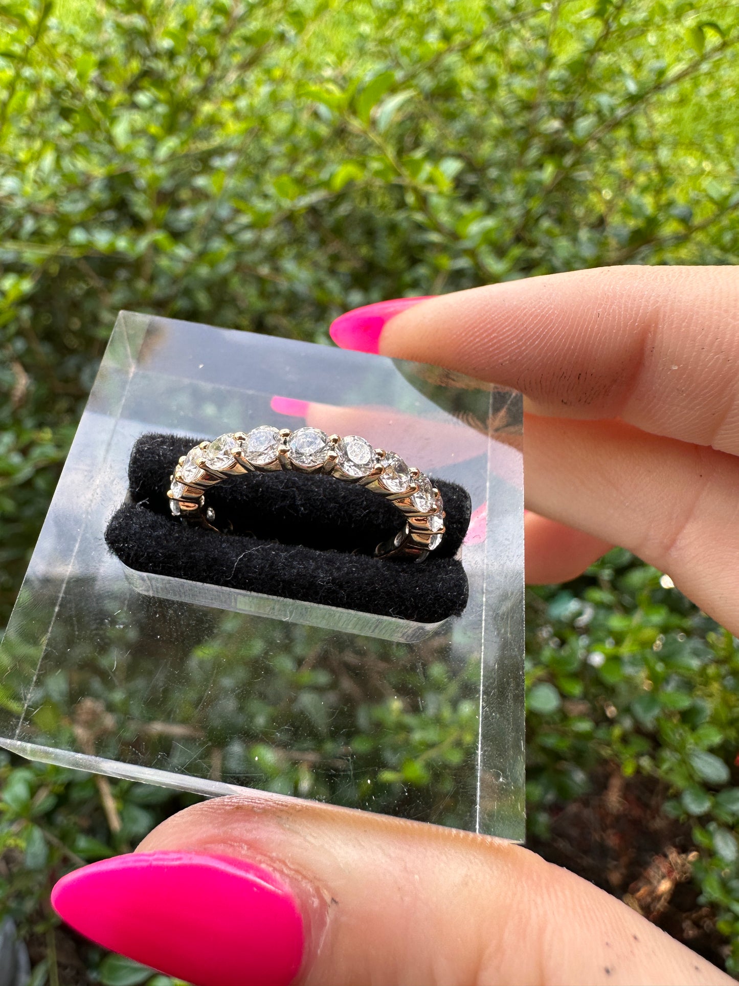 Crystal Accent Gold-Tone Band Stackable