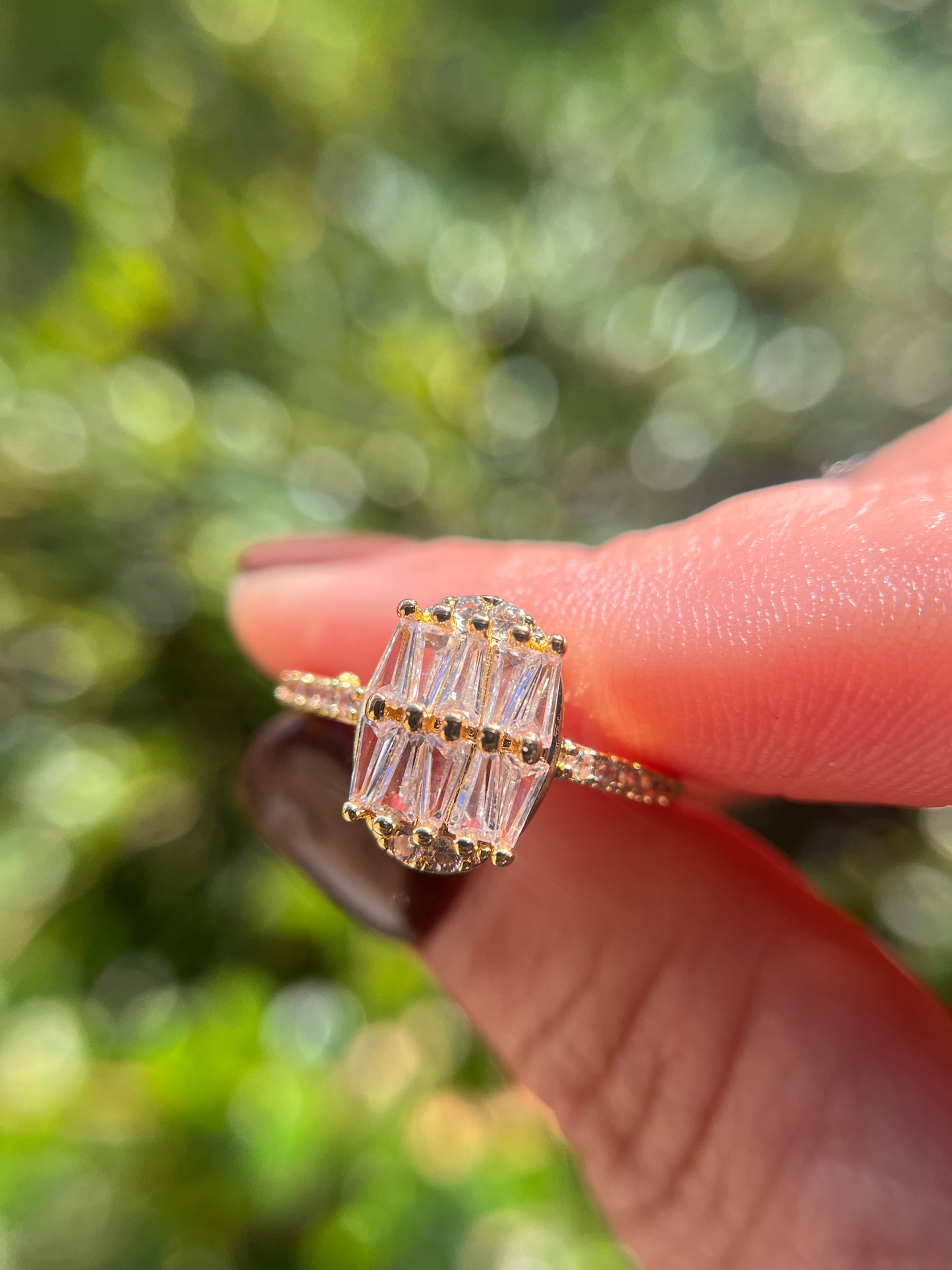 Elegant Round Diamond Promise Ring 14k Gold Filled