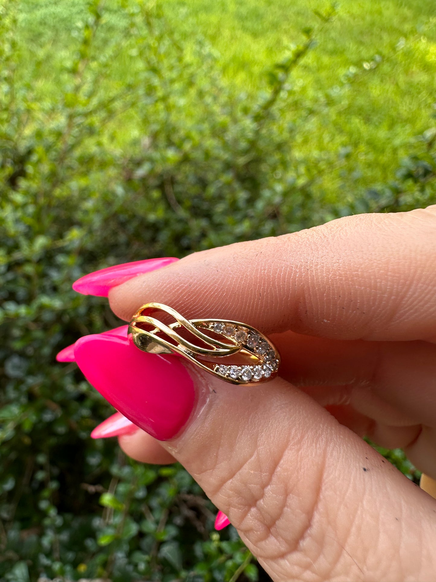 Rose Gold Swirl Ring with Crystal Accents - Women Jewelry Rings Stainless Steel