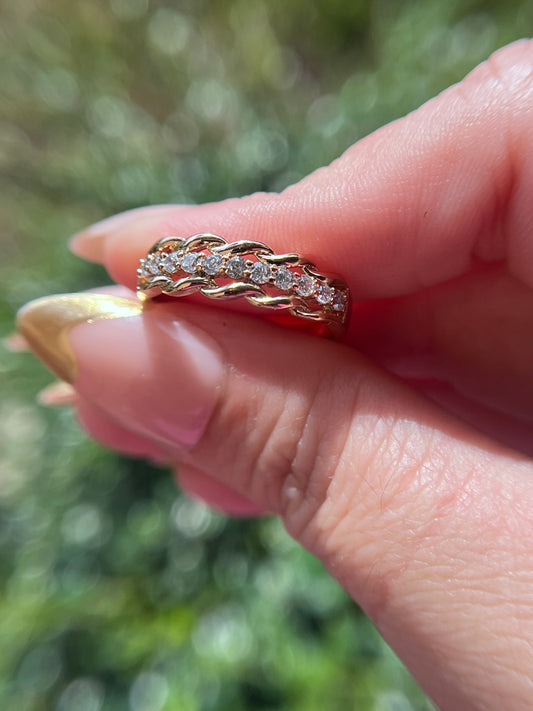 Chain Link Diamond Ring