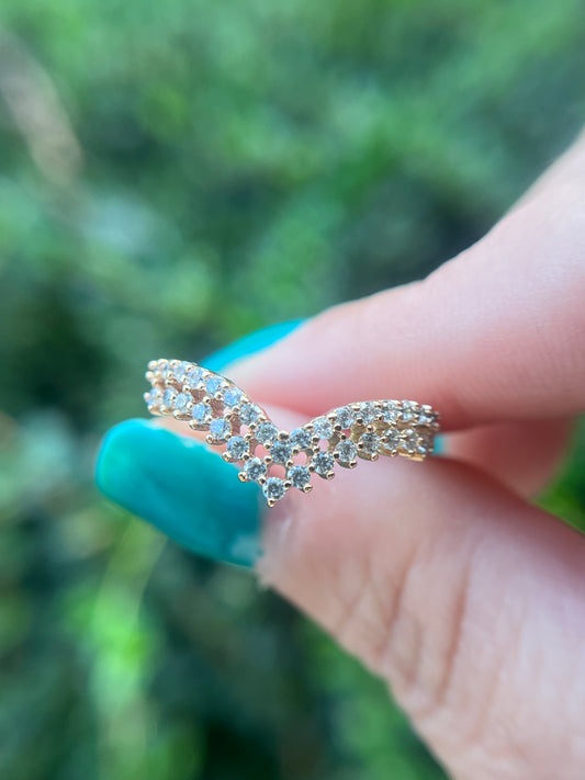Princess V cut Diamond ring