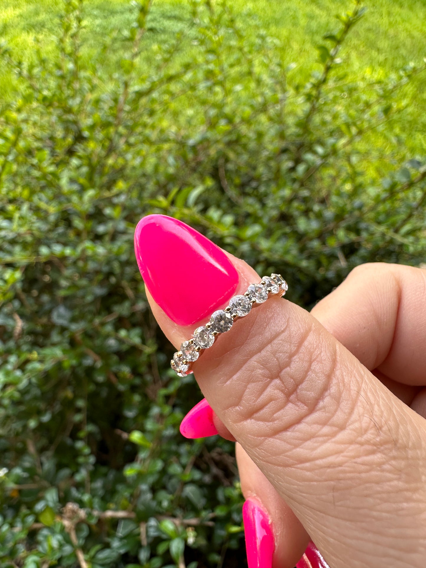 Crystal Accent Gold-Tone Band Stackable