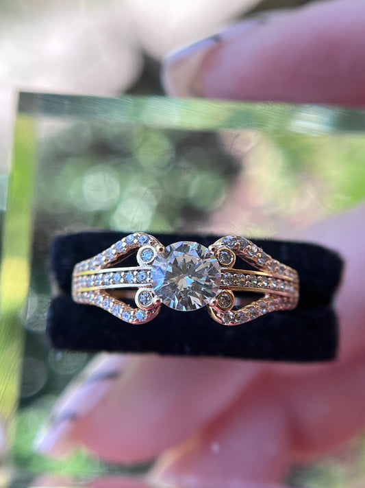 Round Cut Diamond Ring Promise Engagement