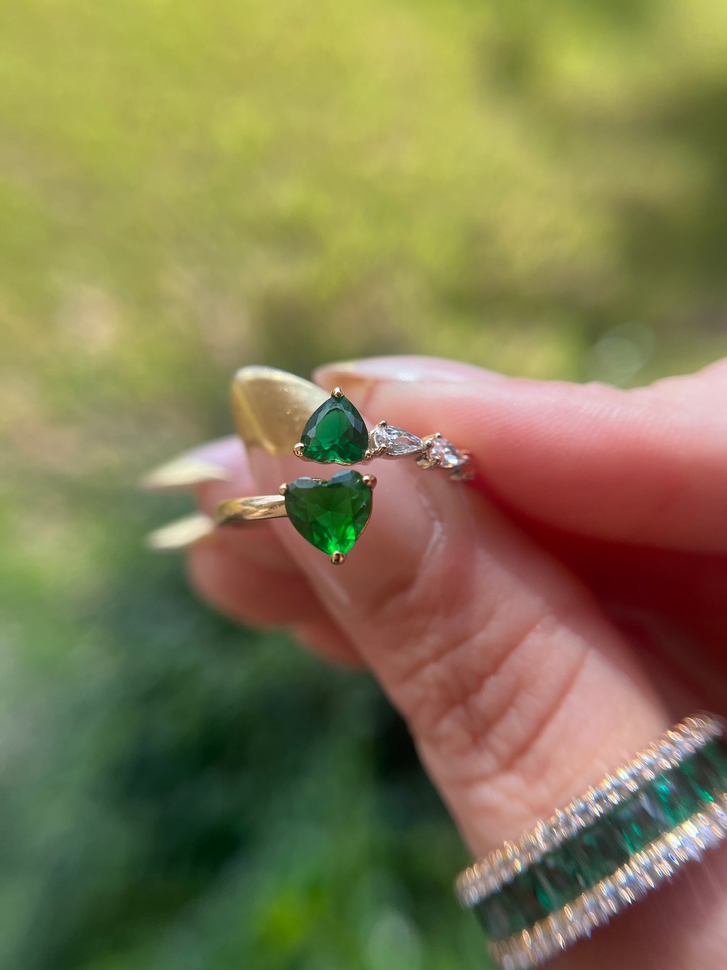 Murat Double Hearts Emerald Ring
