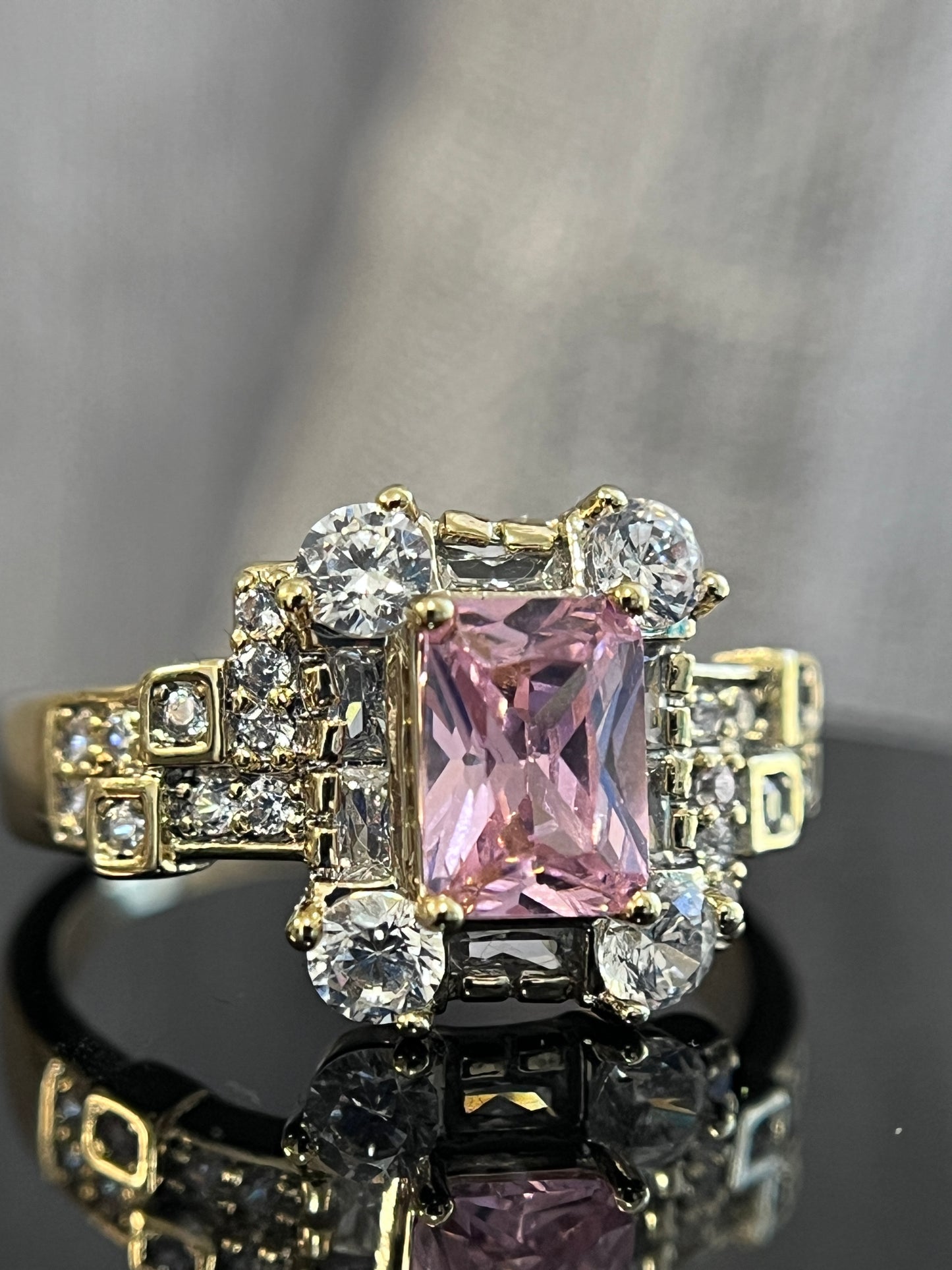 Light Rose Square Diamond Ring