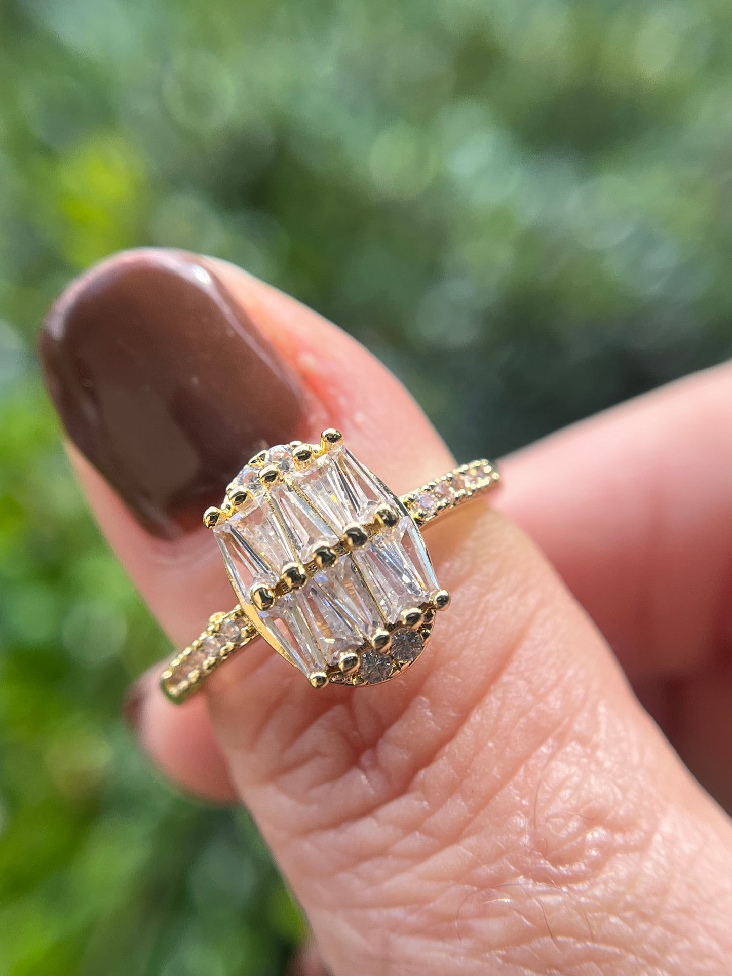 Elegant Round Diamond Promise Ring 14k Gold Filled