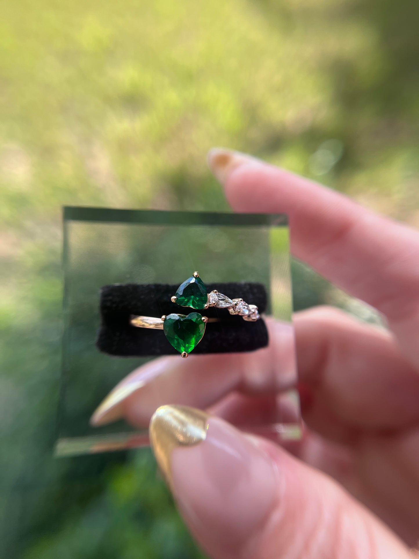 Murat Double Hearts Emerald Ring