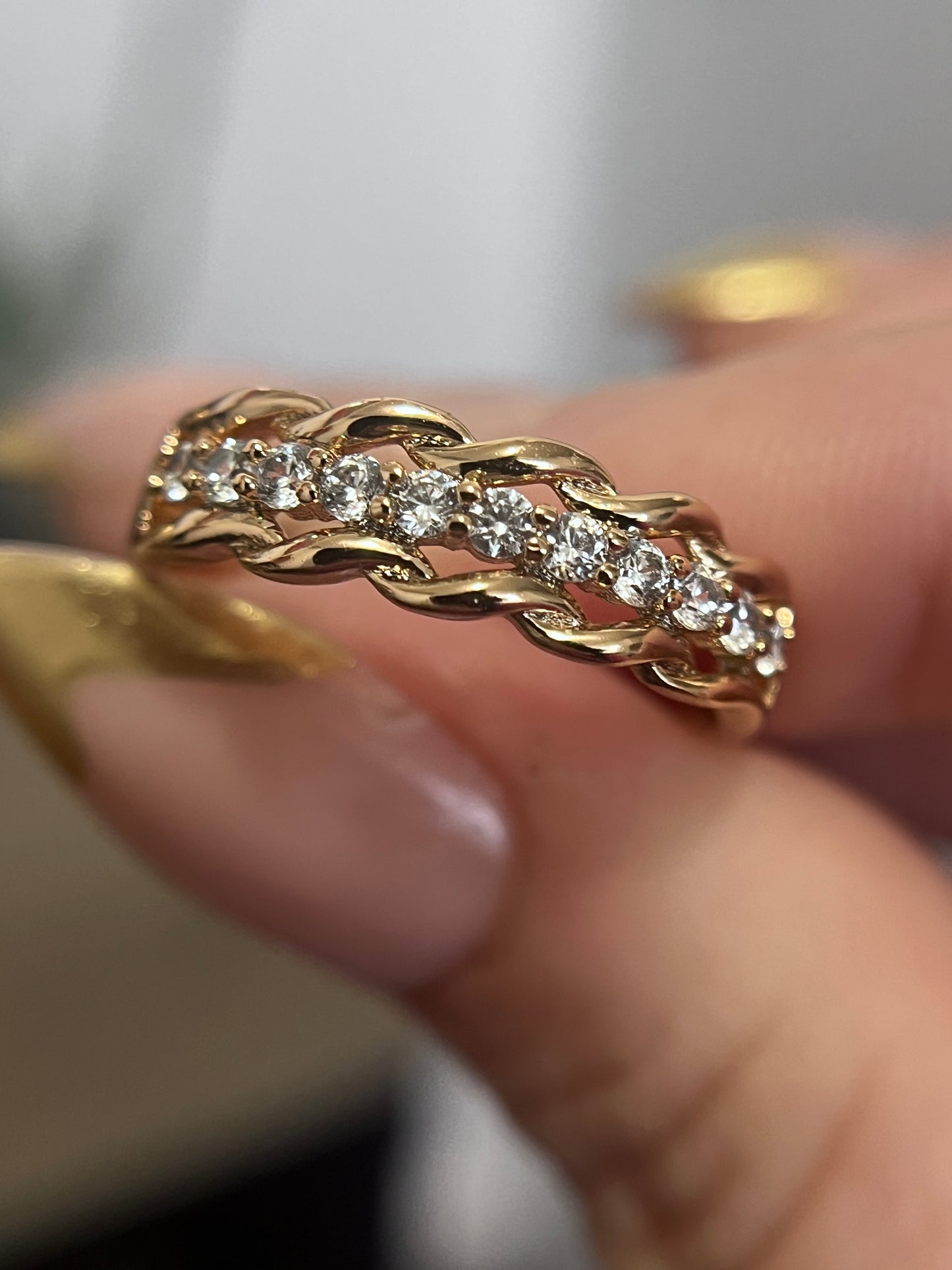 Chain Link Diamond Ring
