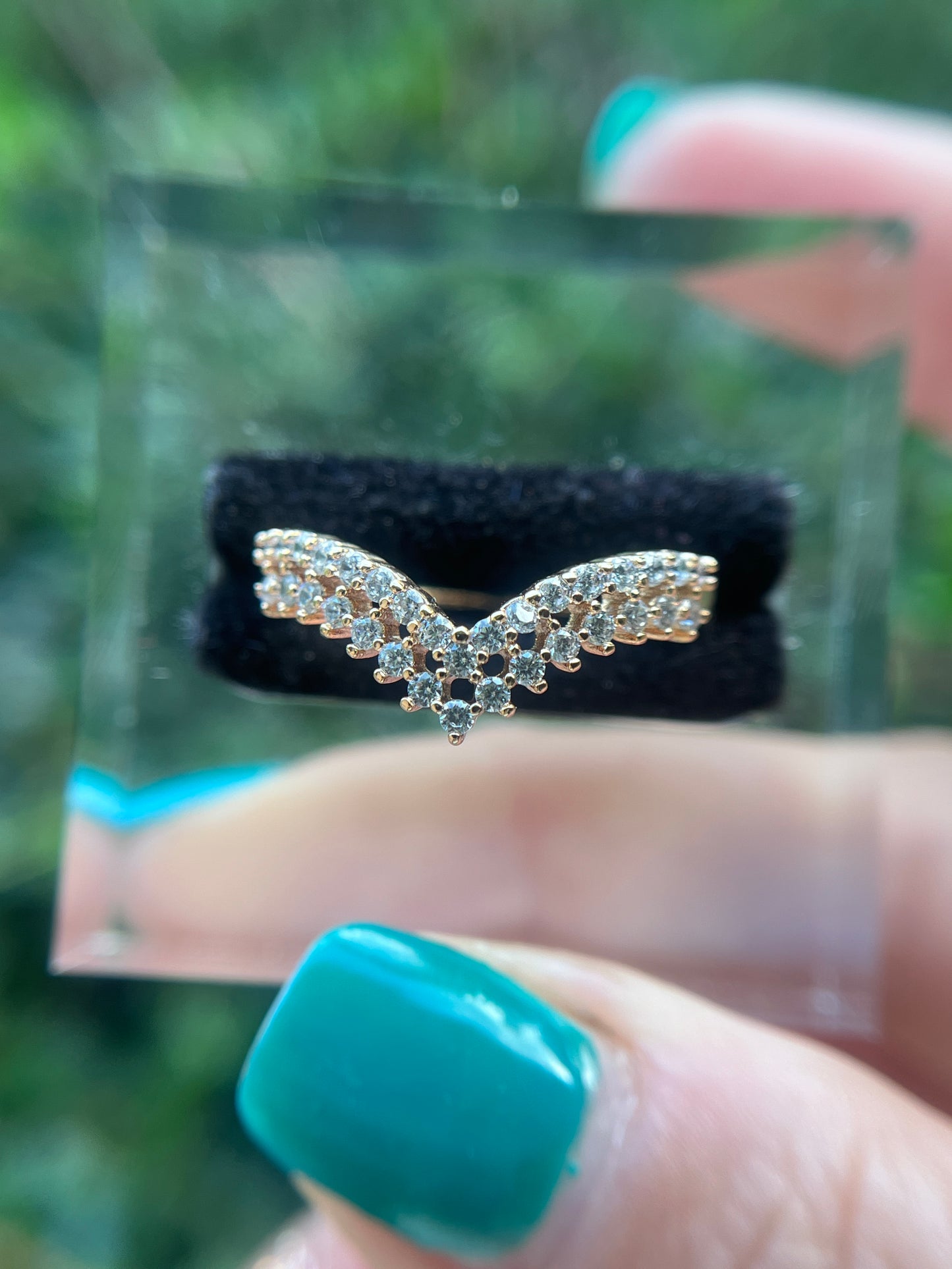 Princess V cut Diamond ring