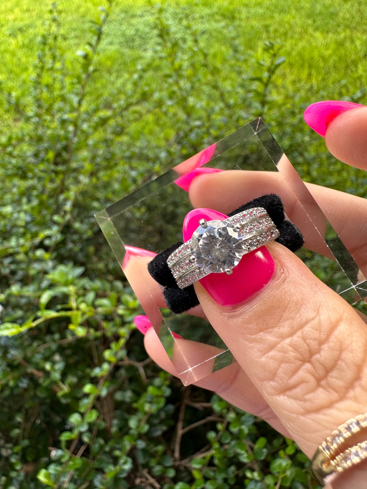 Silver-Tone Clear Cubic Zirconia Bridal Ring Set - Classic Sparkle