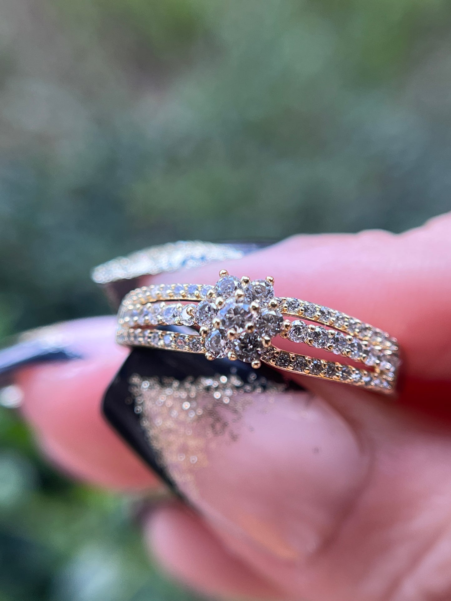 Split Shank Round Diamond Ring 14k Gold Filled