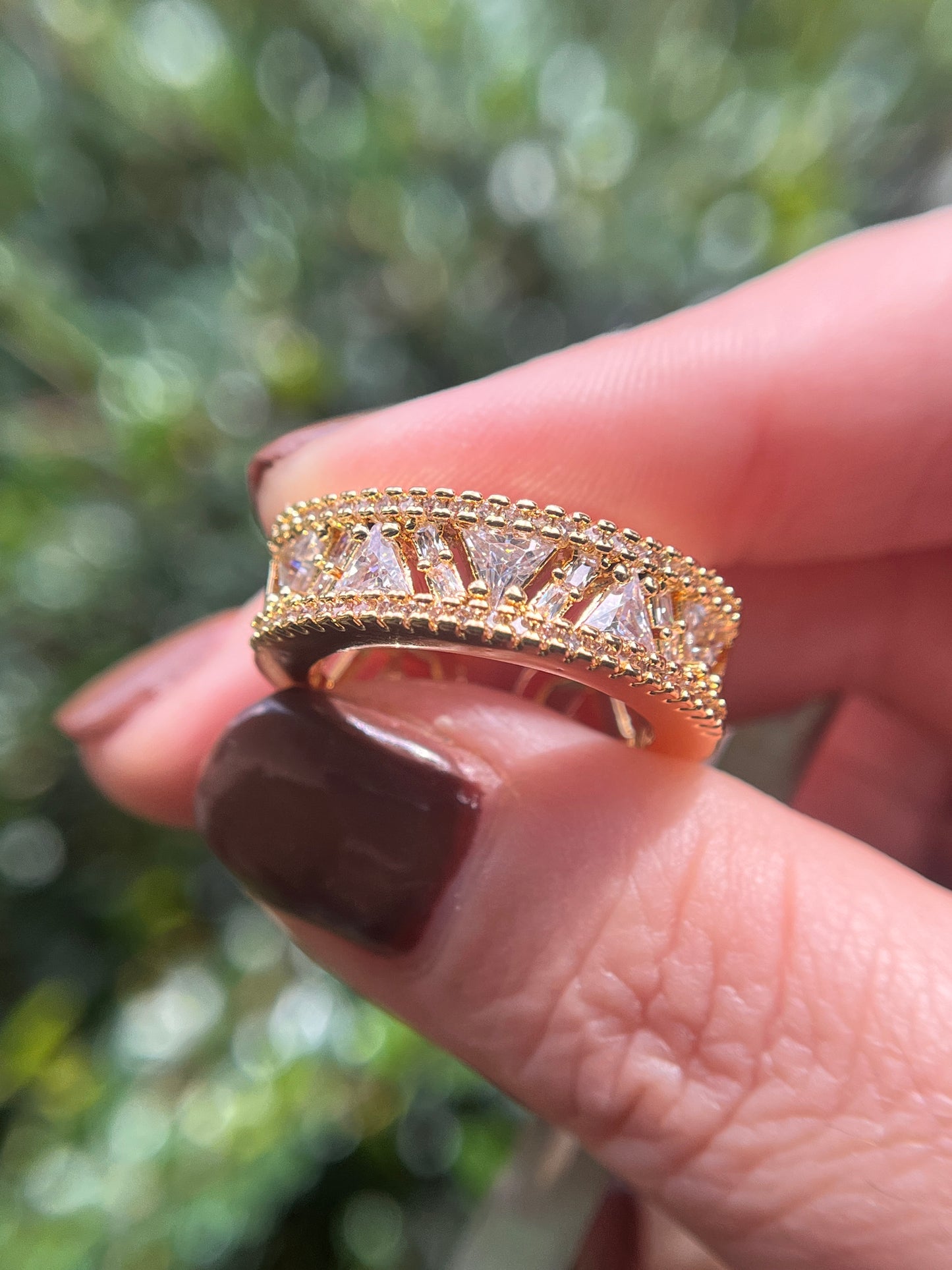 Sparkle Stainless Steel Gold Band
