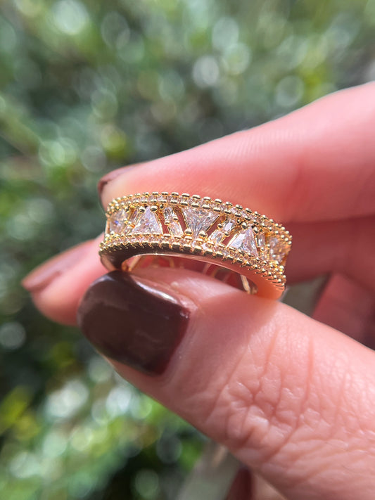Sparkle Stainless Steel Gold Band