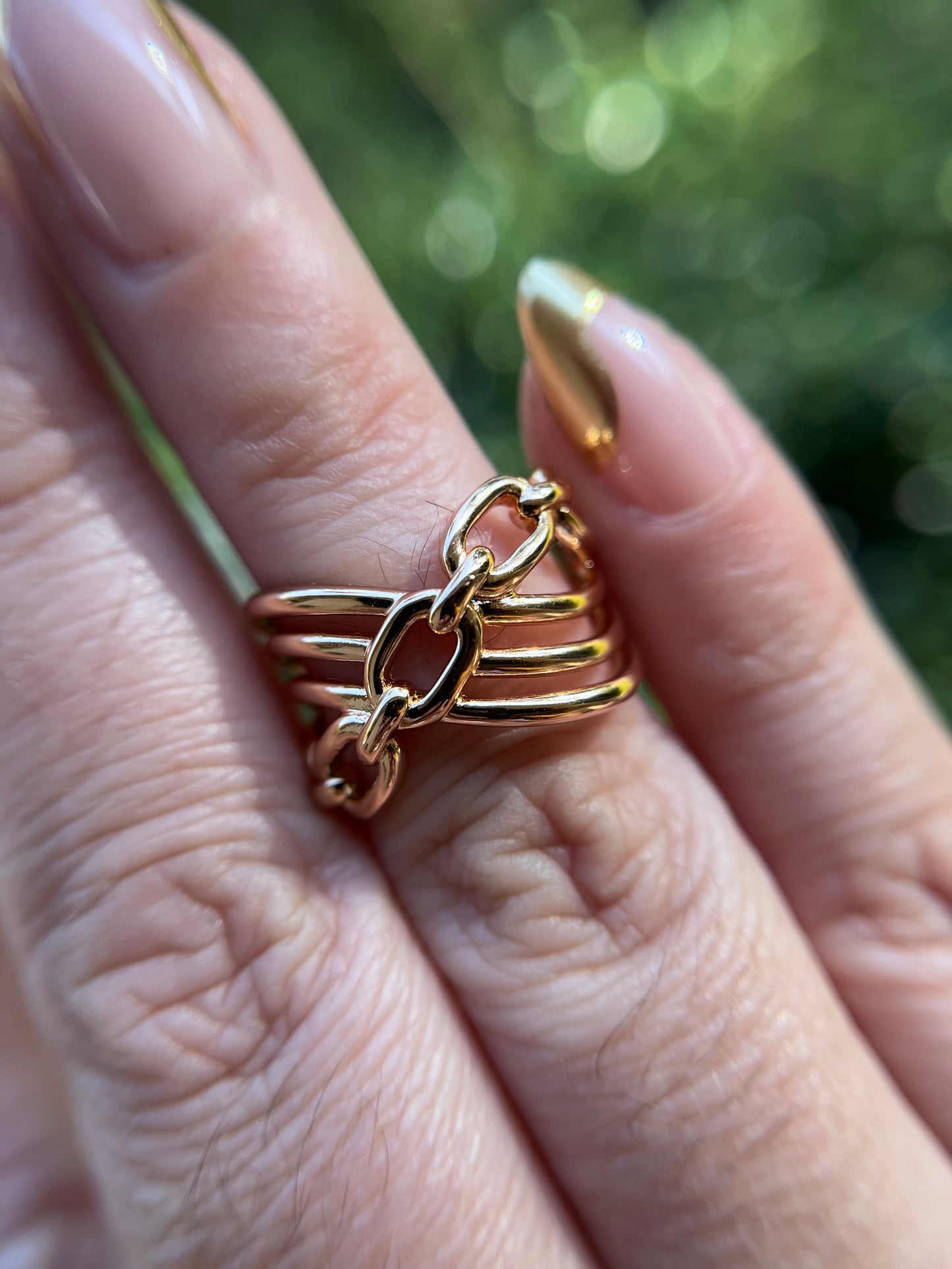 Modern Chain Link Cuff Ring