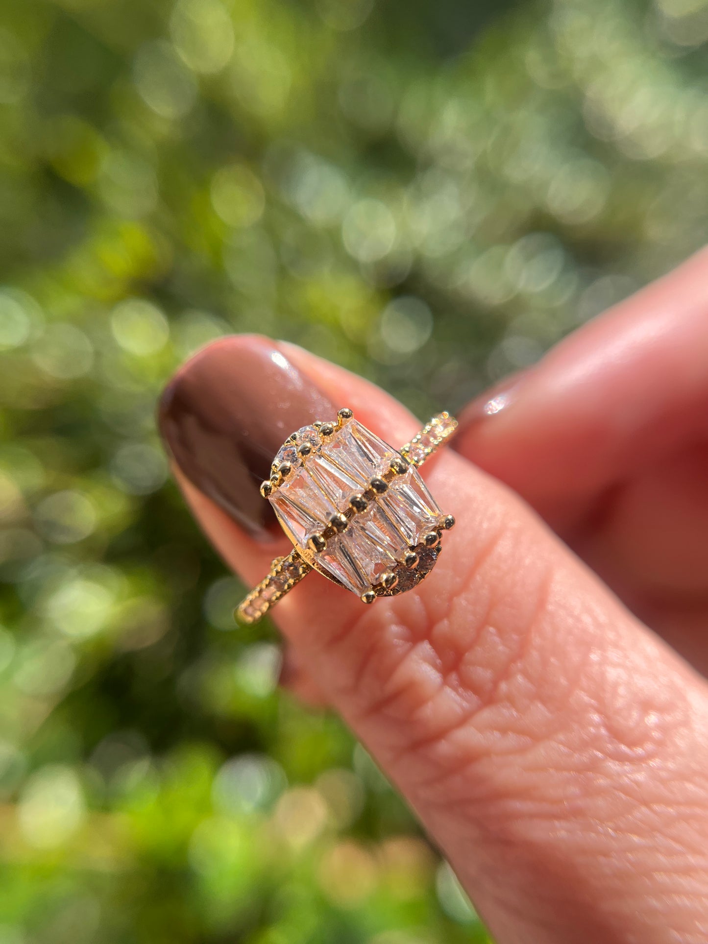 Elegant Round Diamond Promise Ring 14k Gold Filled