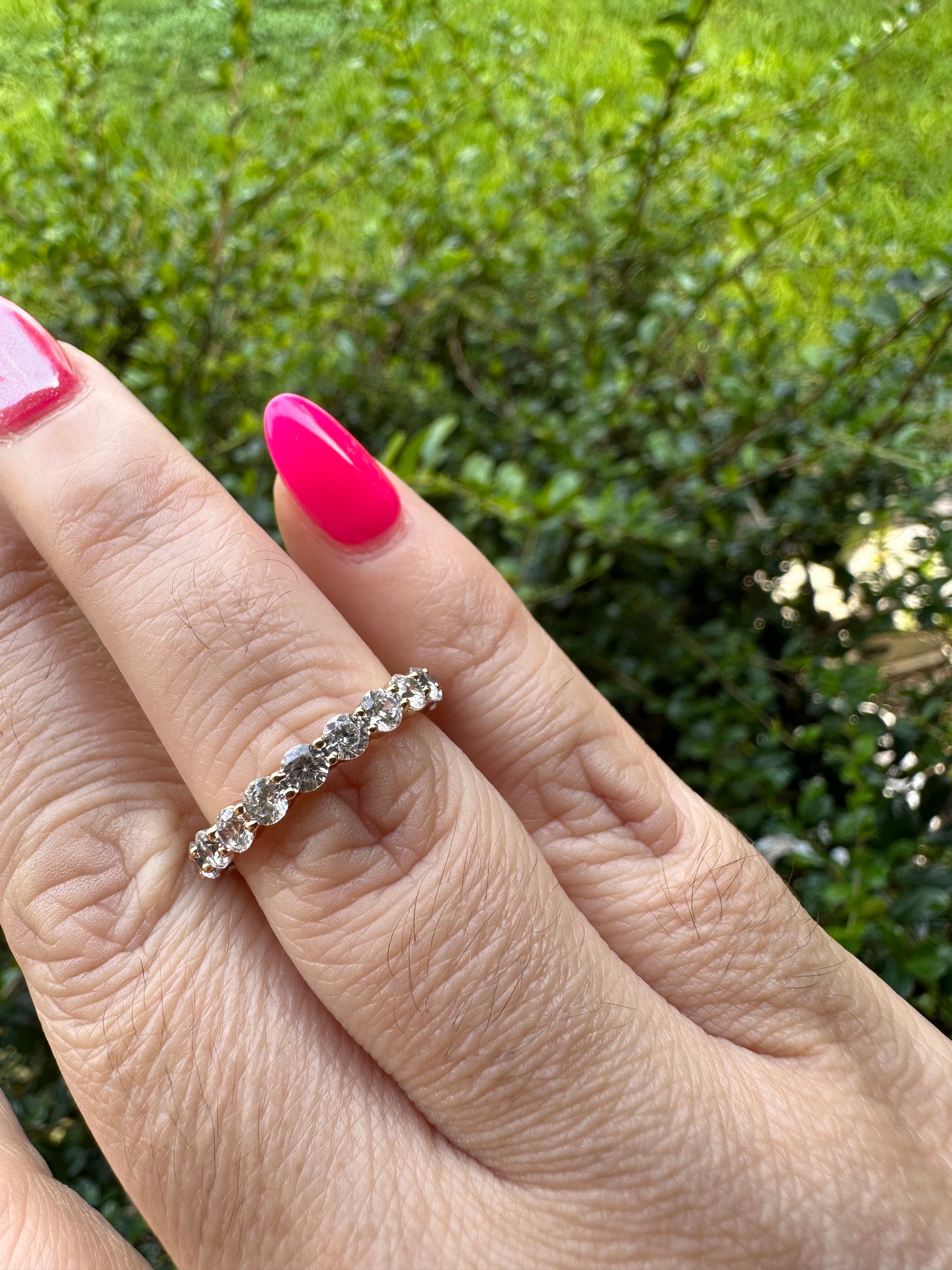Crystal Accent Gold-Tone Band Stackable