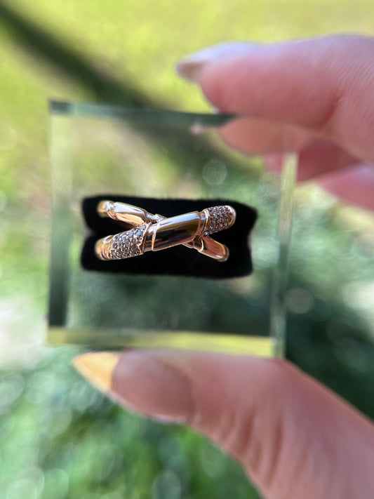 Bamboo Pave Diamond Ring
