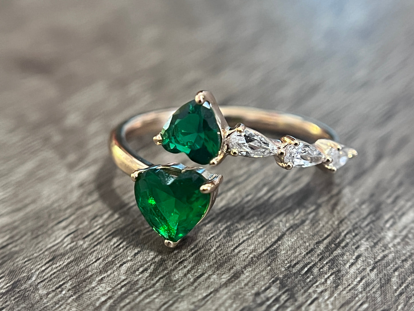 Murat Double Hearts Emerald Ring