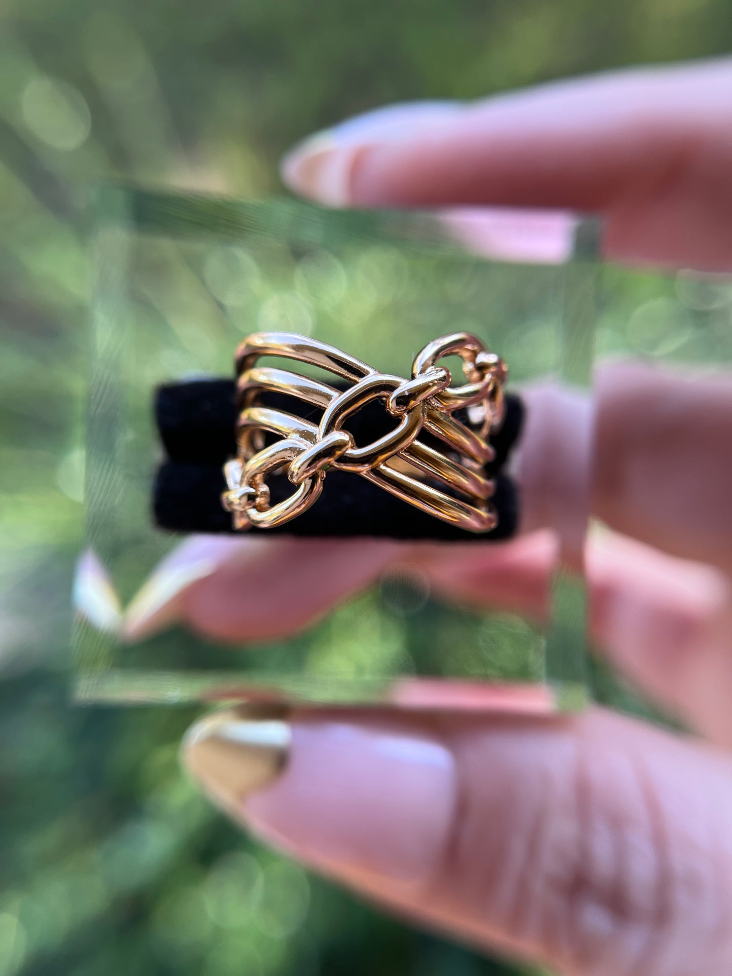 Modern Chain Link Cuff Ring