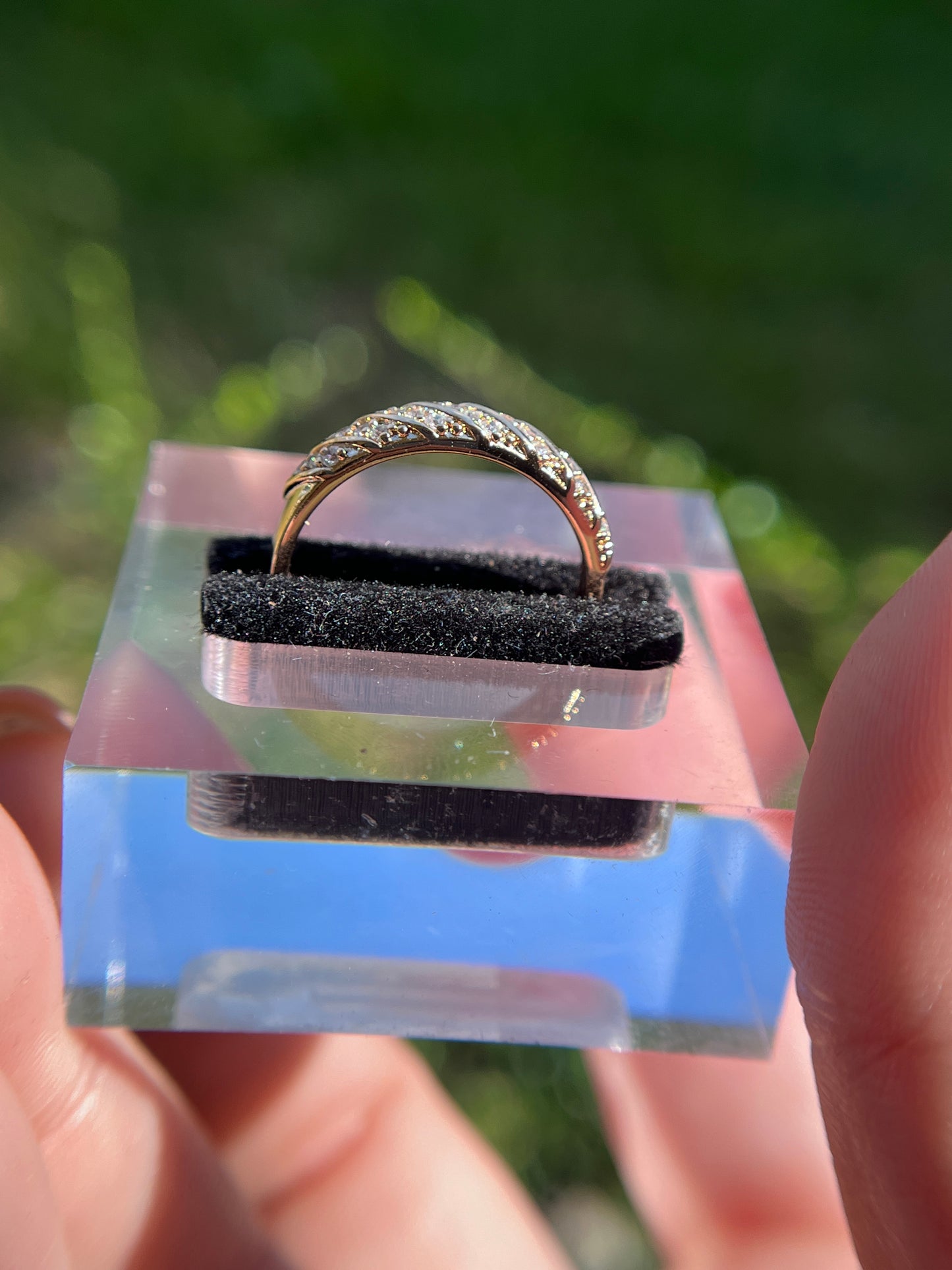 Diamond Band laminated gold ring Size 8