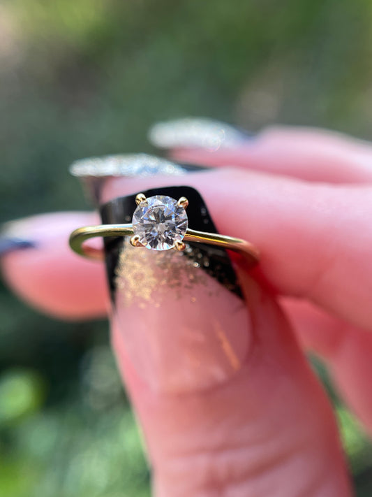 Diamond Engagement Promise Ring 14k Gold filled