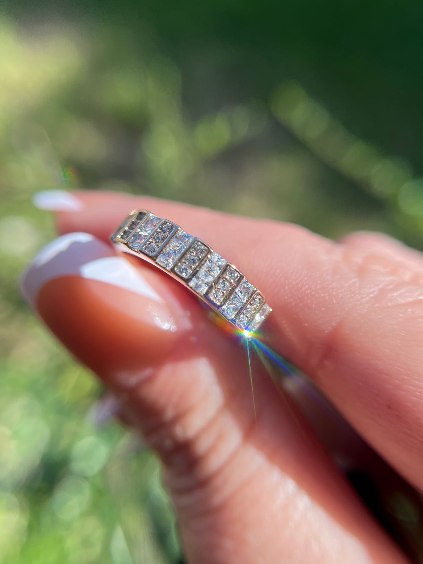 Diamond Square Band Ring