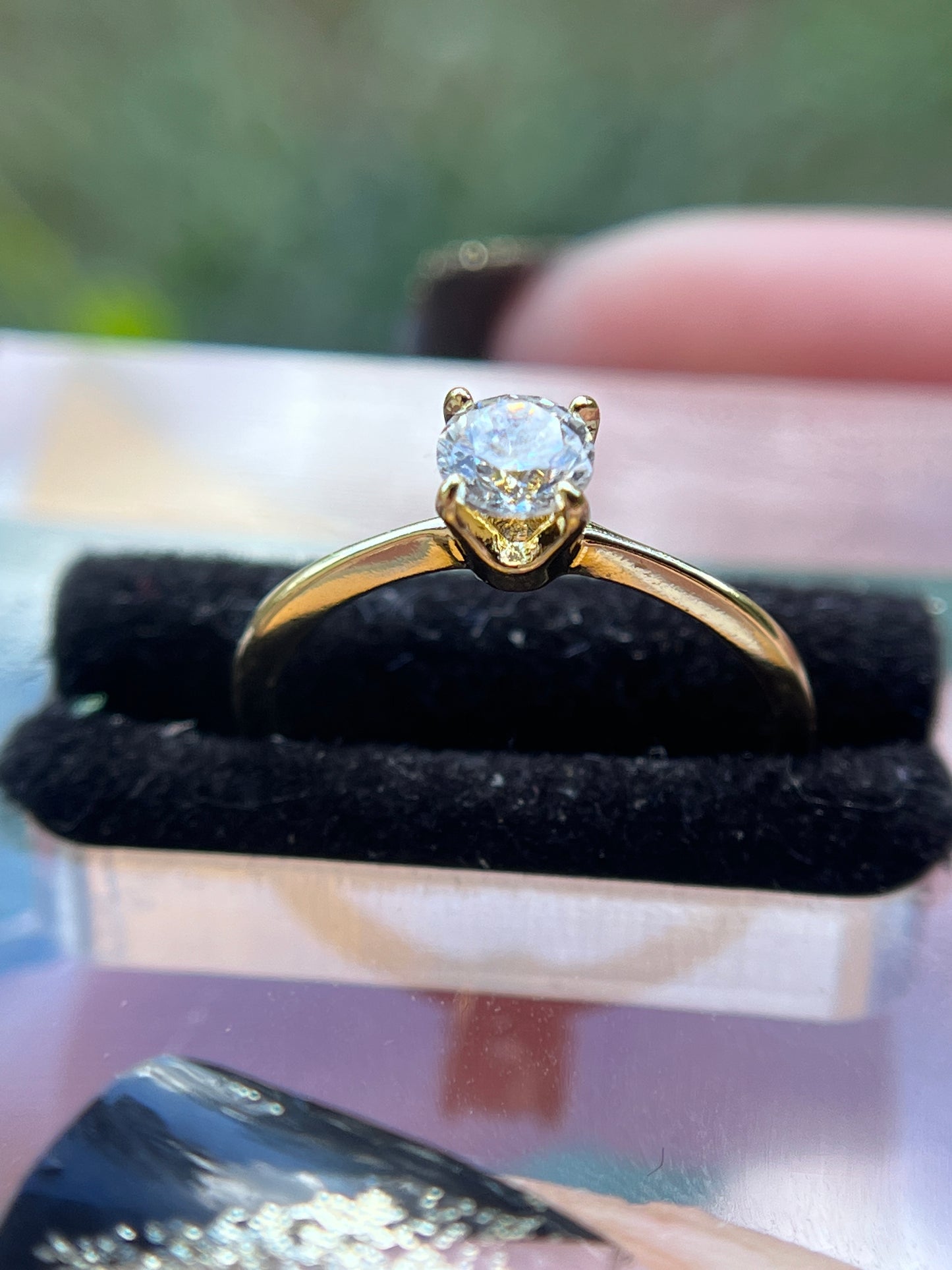 Diamond Engagement Promise Ring 14k Gold filled