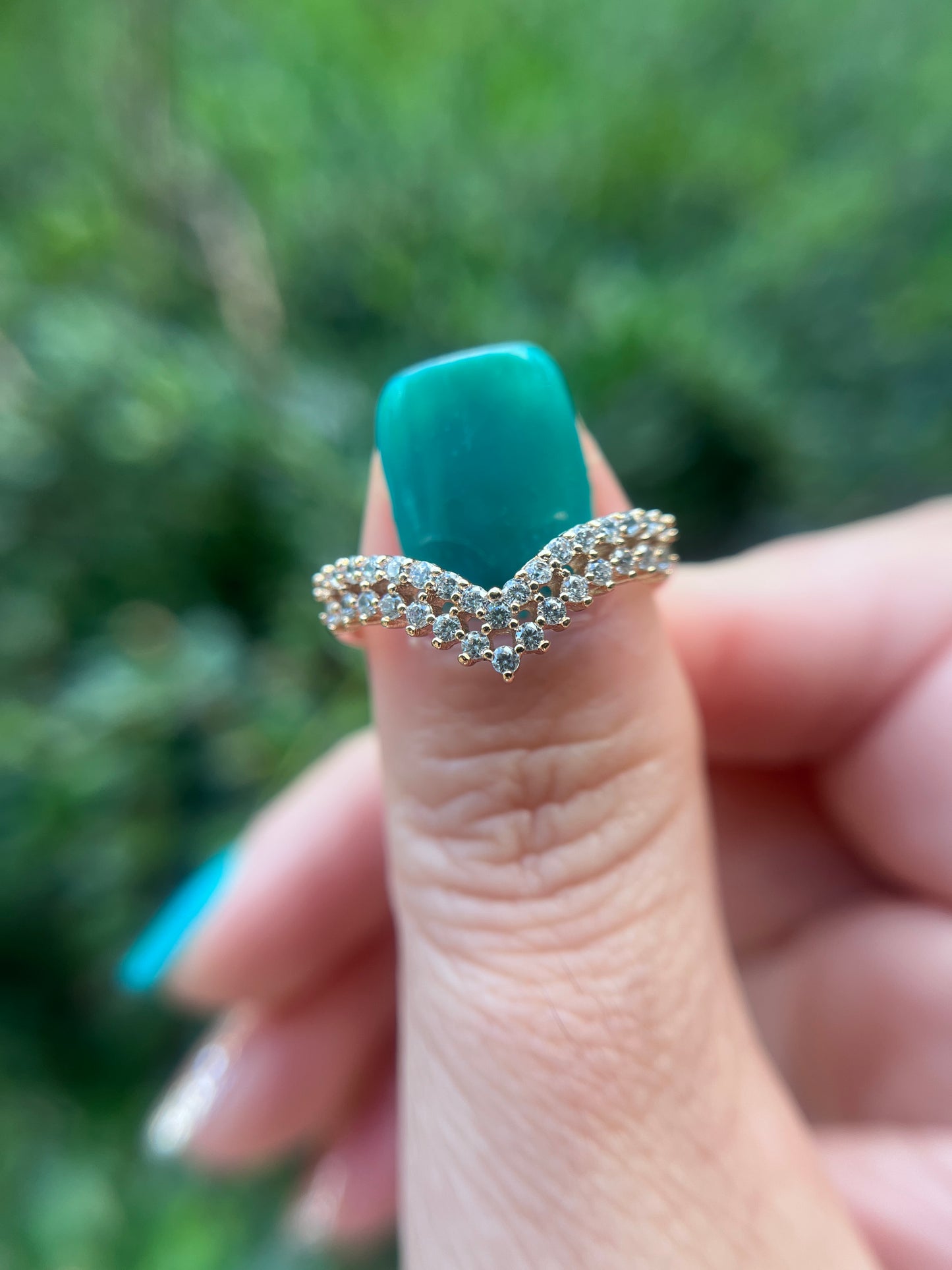 Princess V cut Diamond ring
