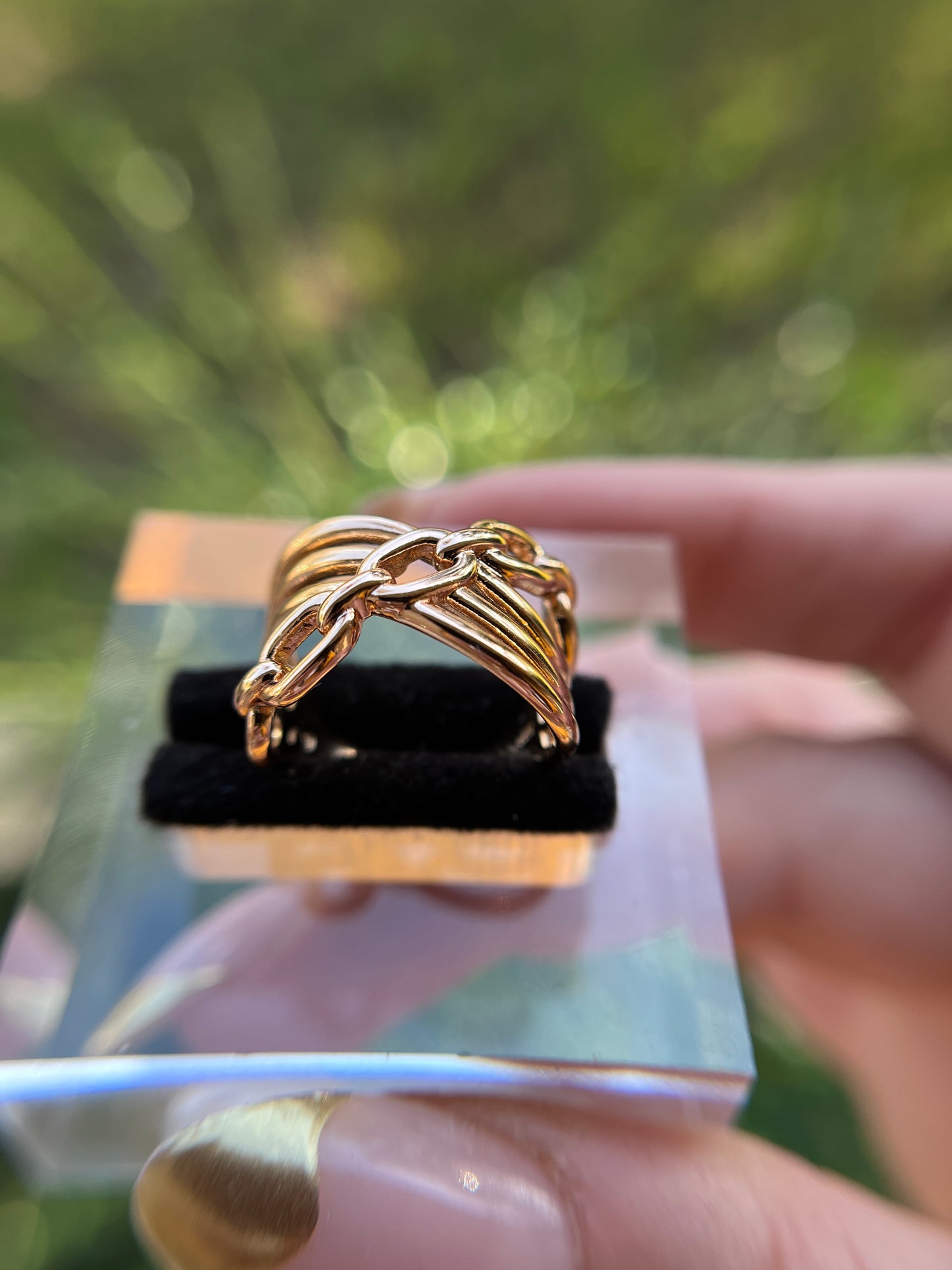 Modern Chain Link Cuff Ring