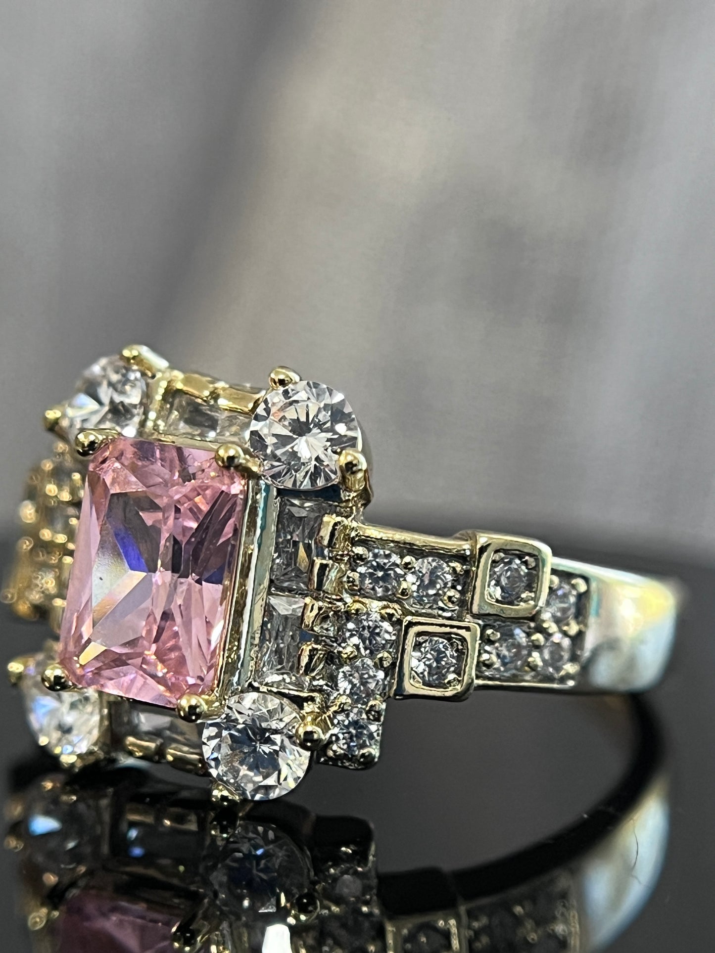Light Rose Square Diamond Ring
