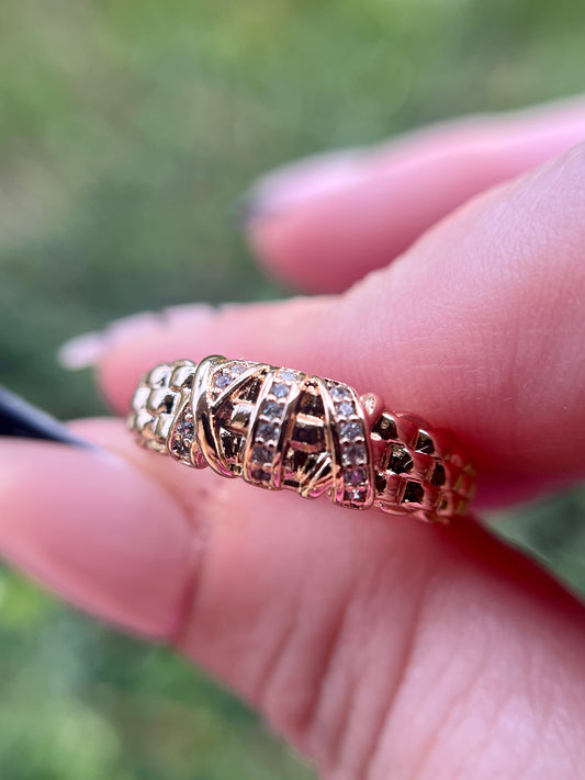 Basket Weave Diamond Ring