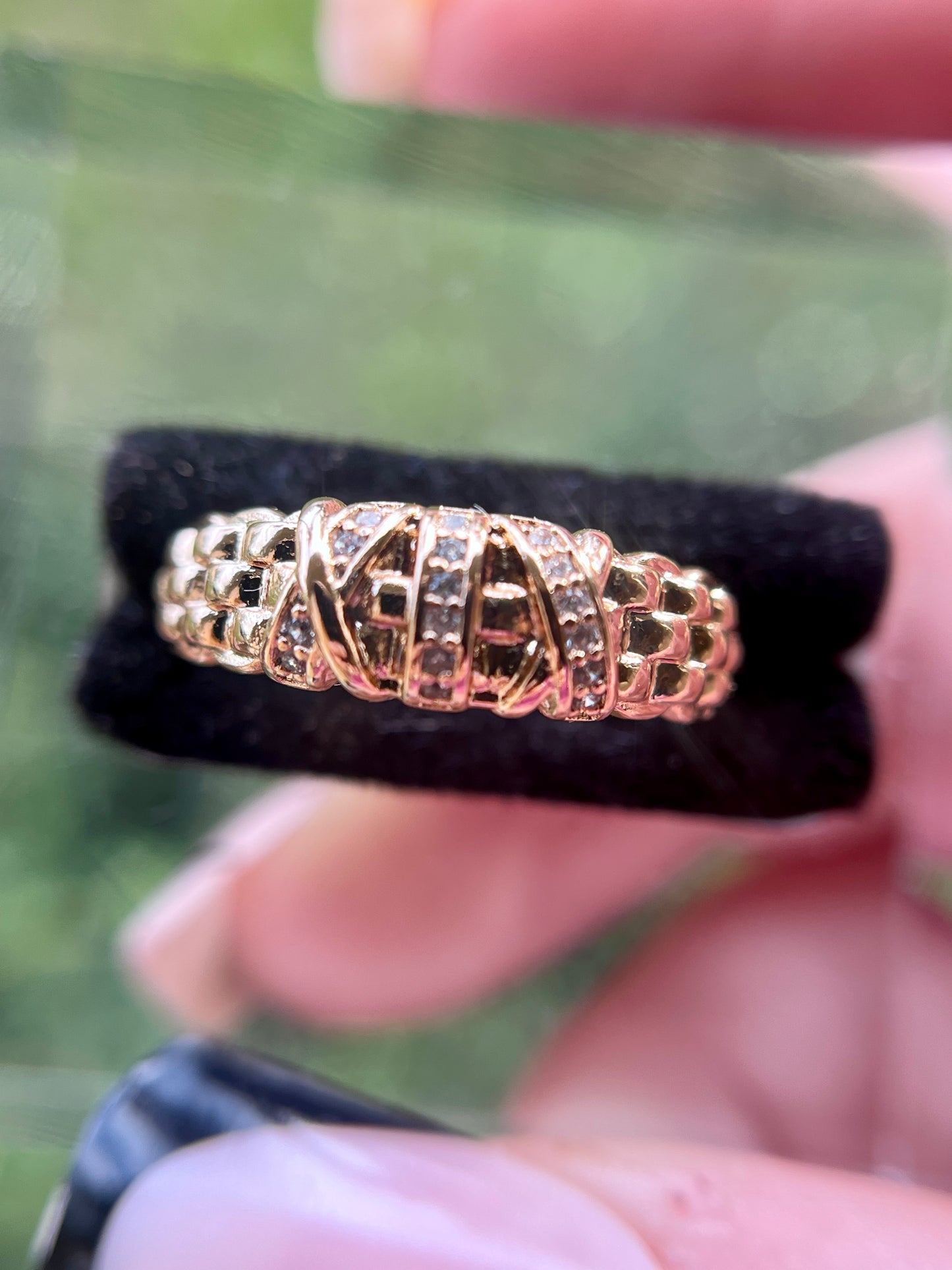 Basket Weave Diamond Ring