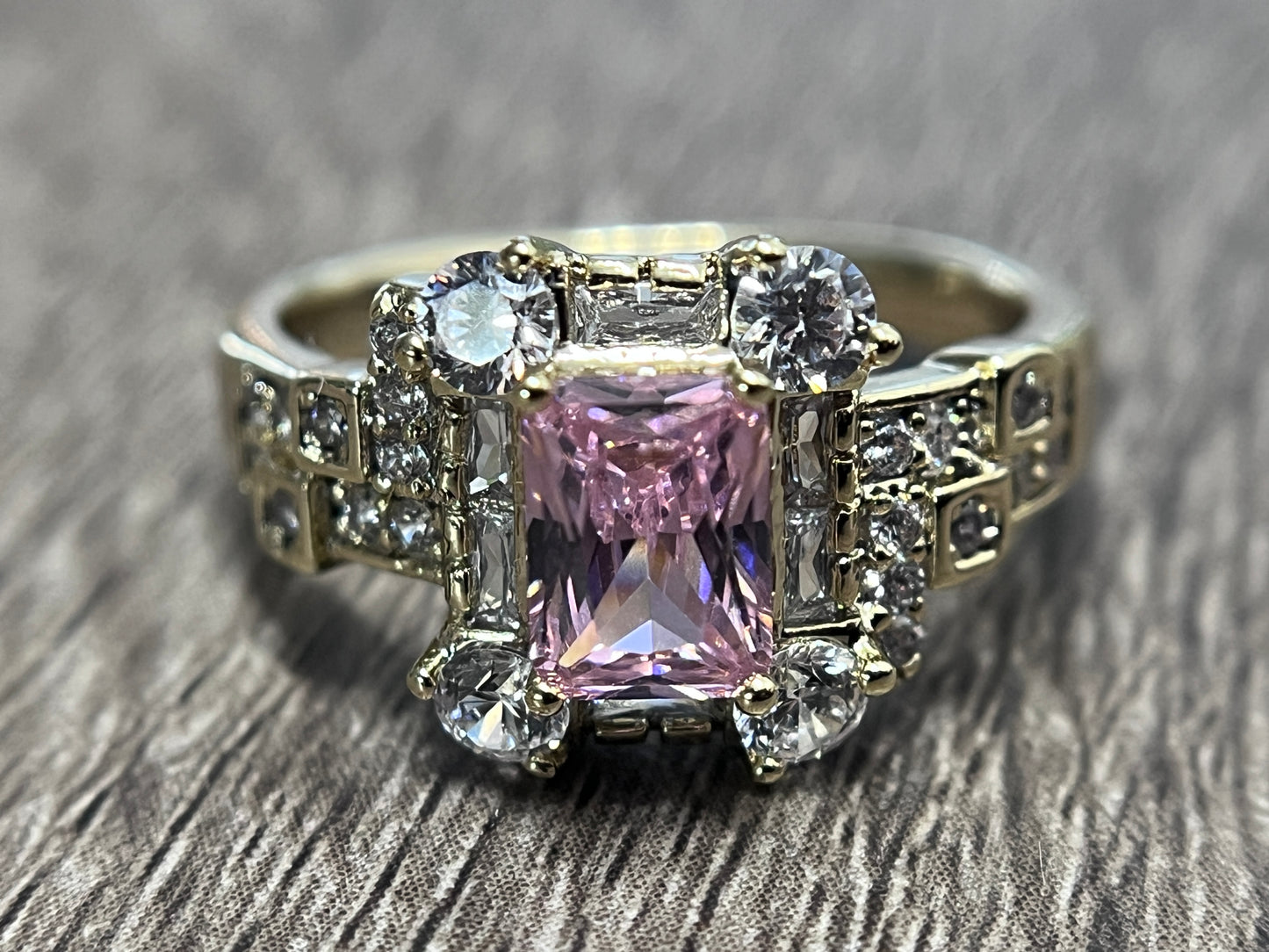 Light Rose Square Diamond Ring