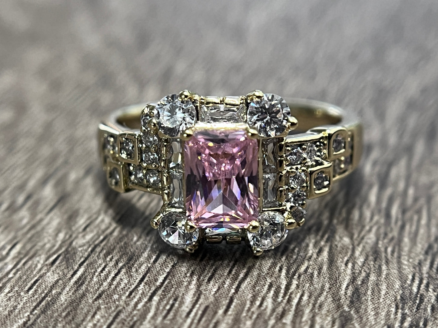 Light Rose Square Diamond Ring