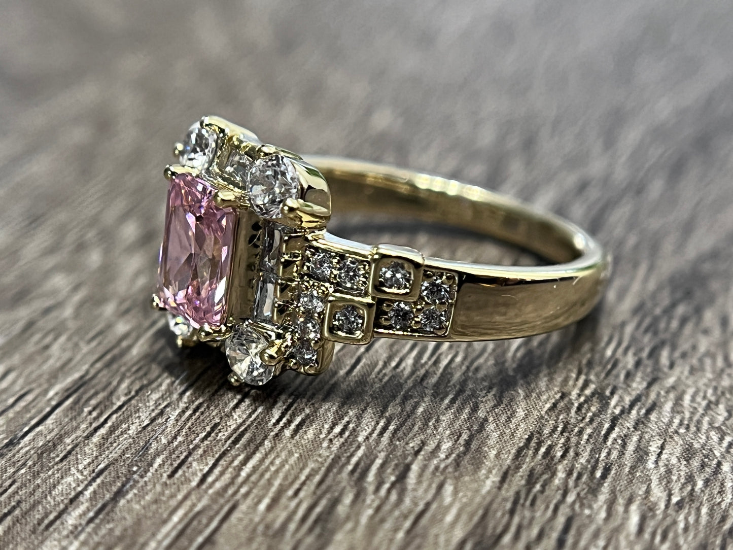 Light Rose Square Diamond Ring