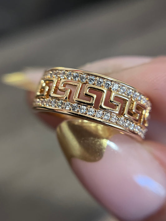Greek Key Ring Band Size 6