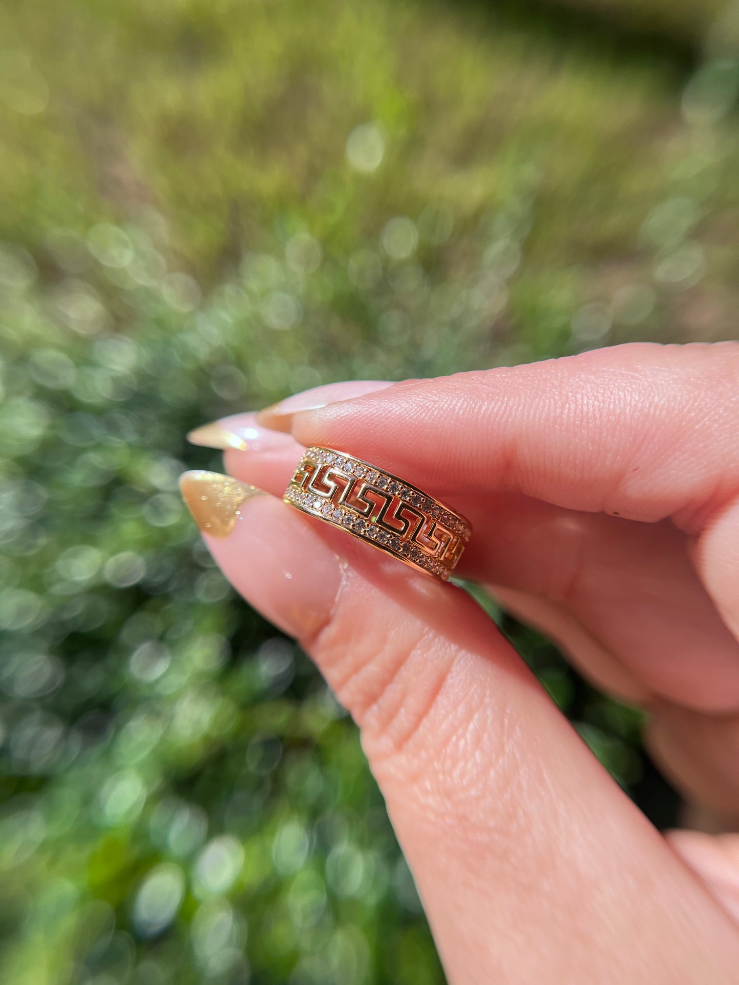Greek Key Ring Band Size 6