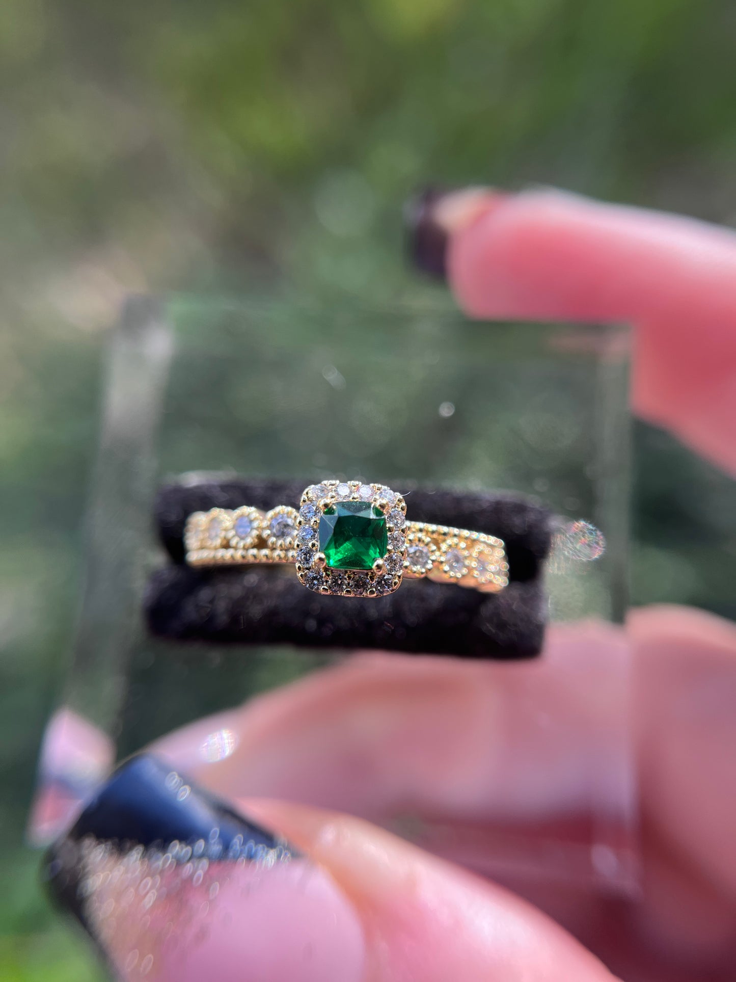 Emerald Green MAY Birthstone Ring