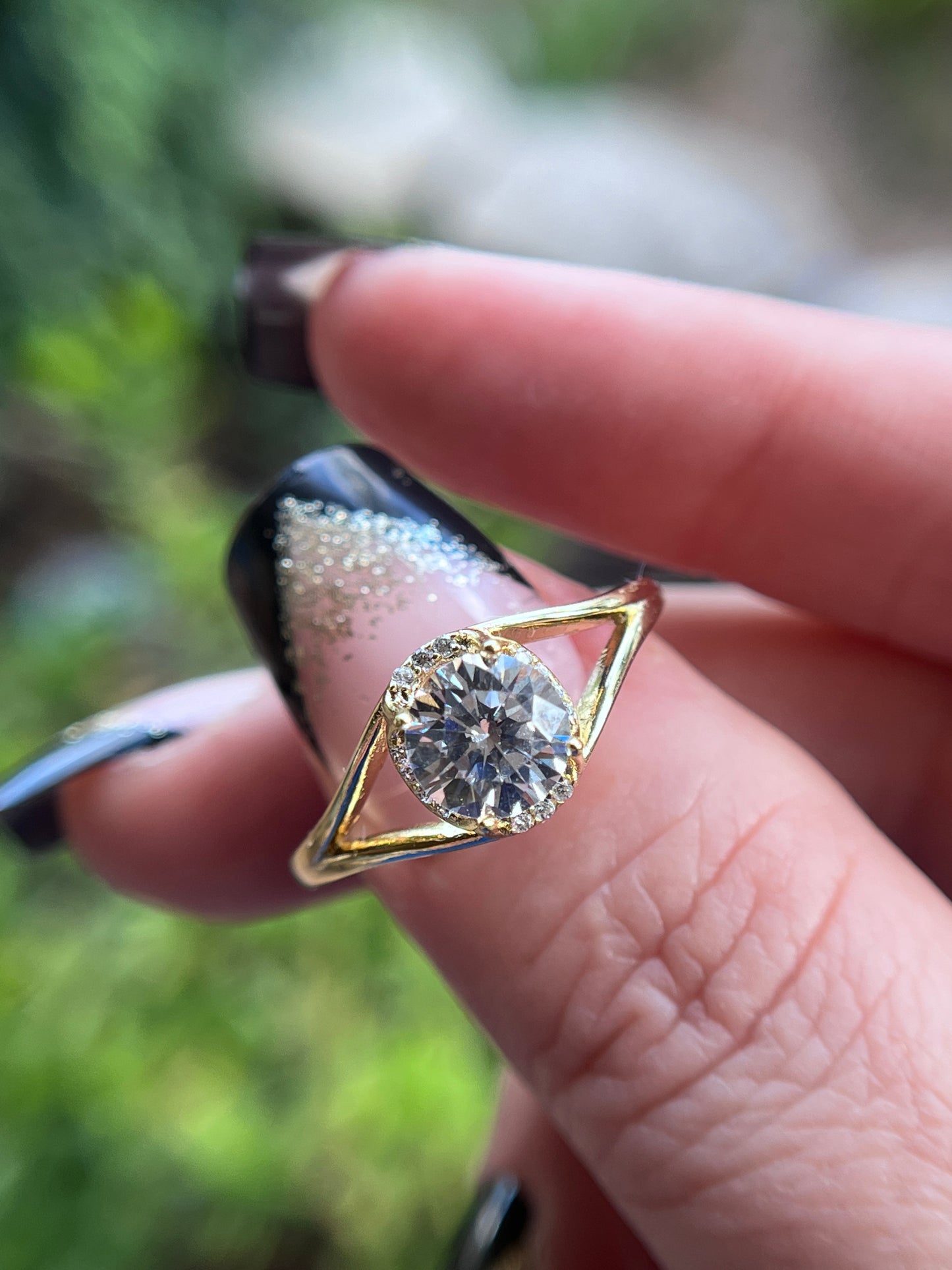 Diamond Round Rose Promise Ring