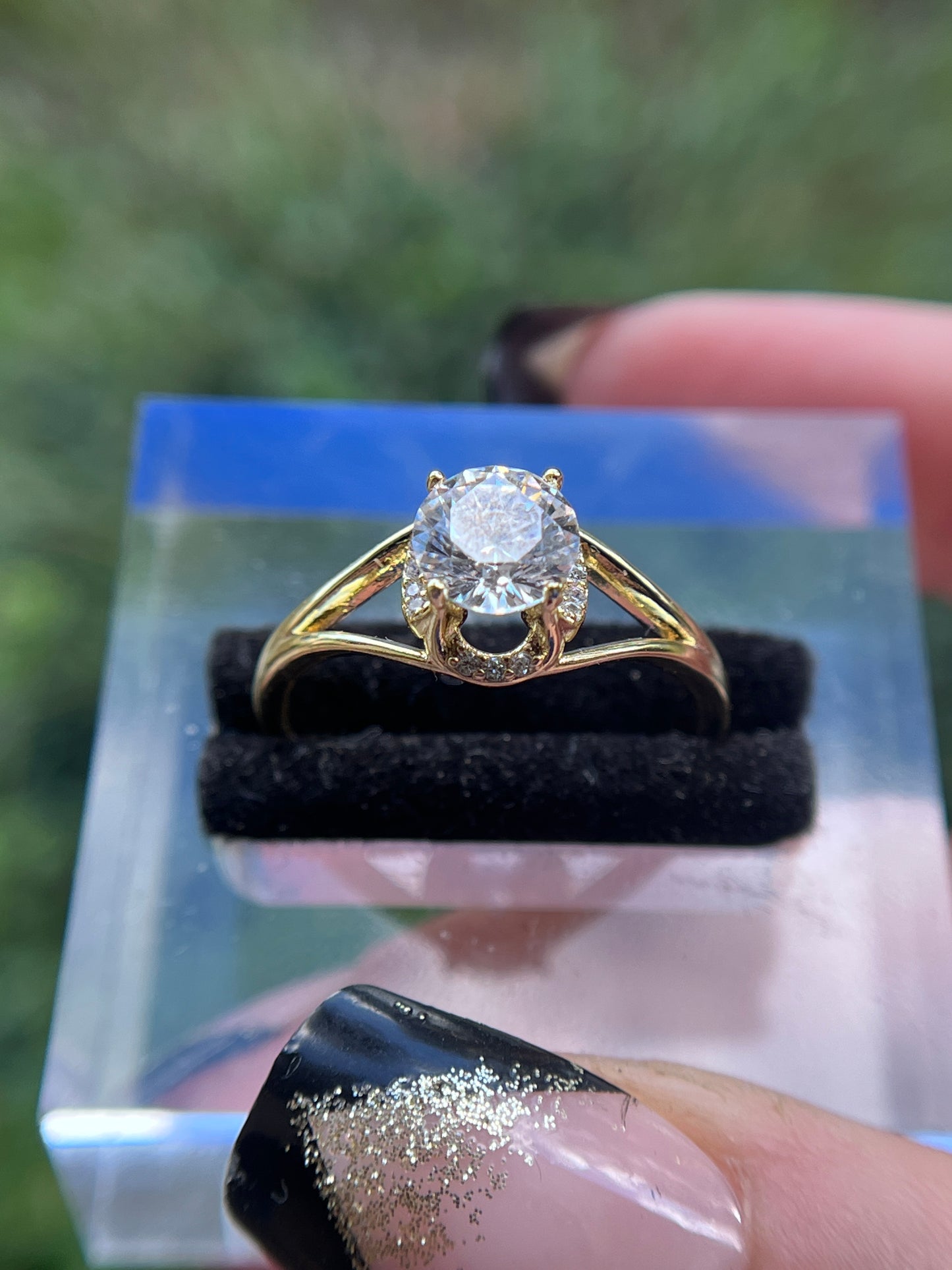 Diamond Round Rose Promise Ring