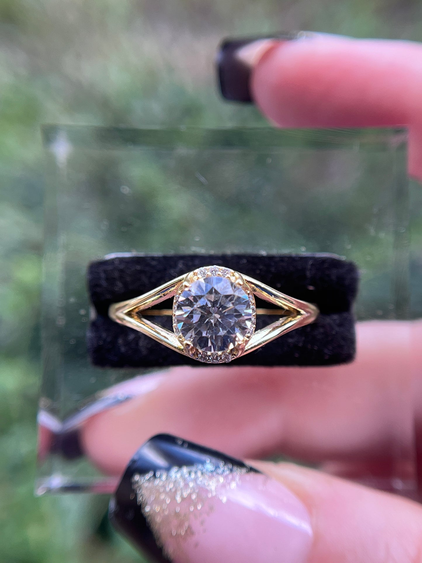 Diamond Round Rose Promise Ring