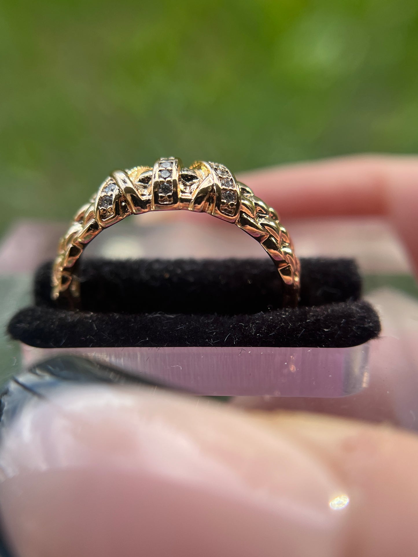 Basket Weave Diamond Ring