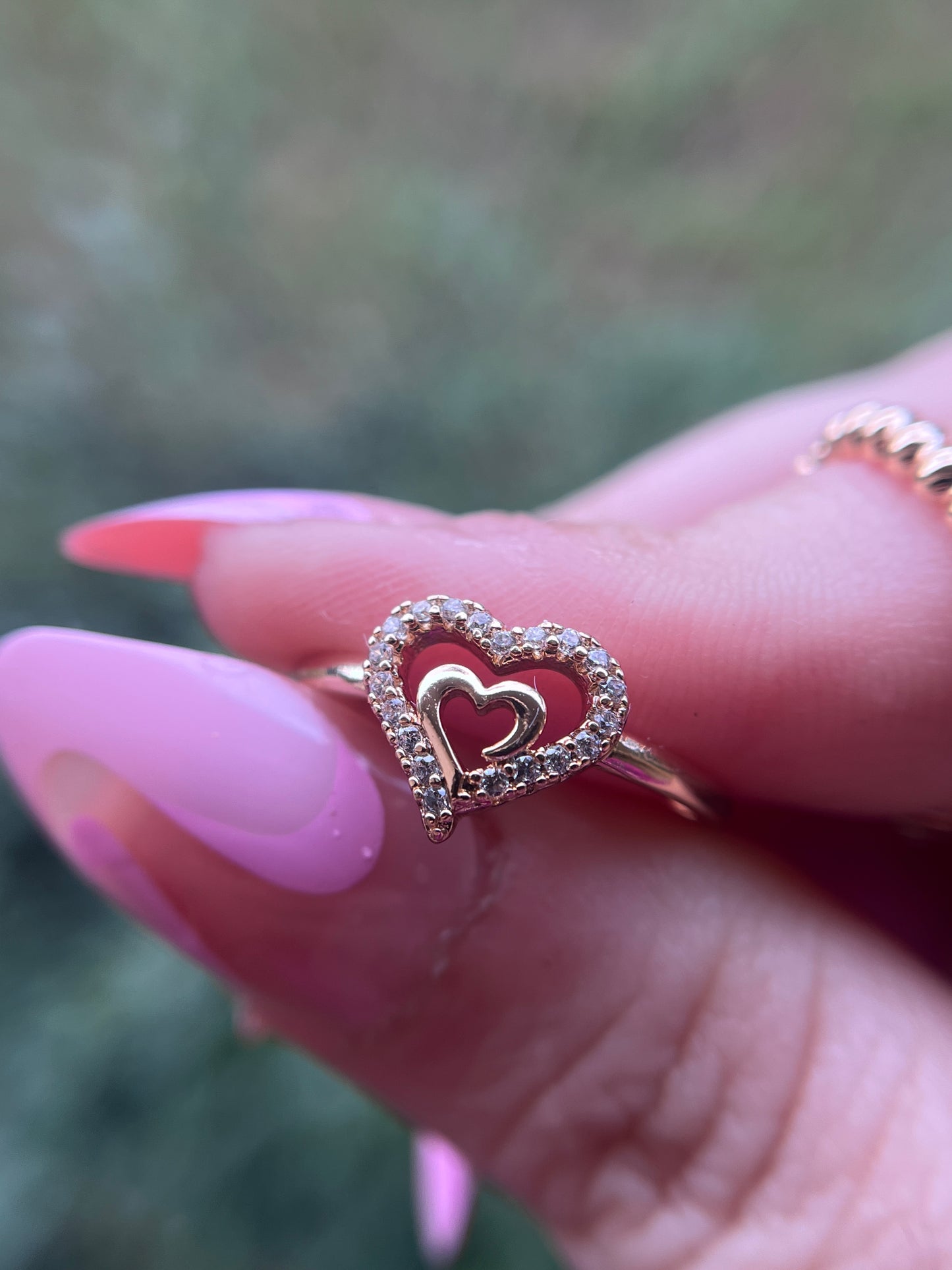 Sweet Double Shaped Heart Ring