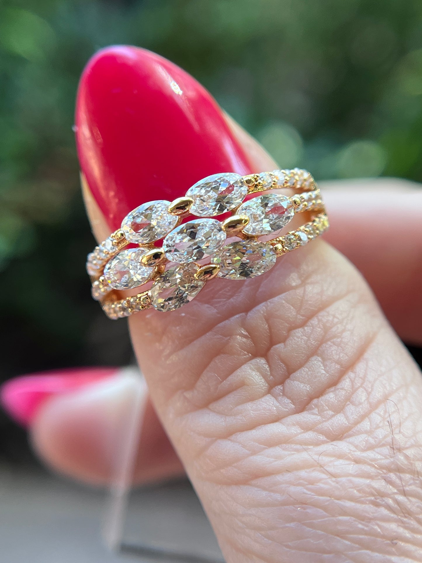 SOLITAIRE DIAMOND Ring Fashion 18k Gold Filled Size 7 Oro Laminado