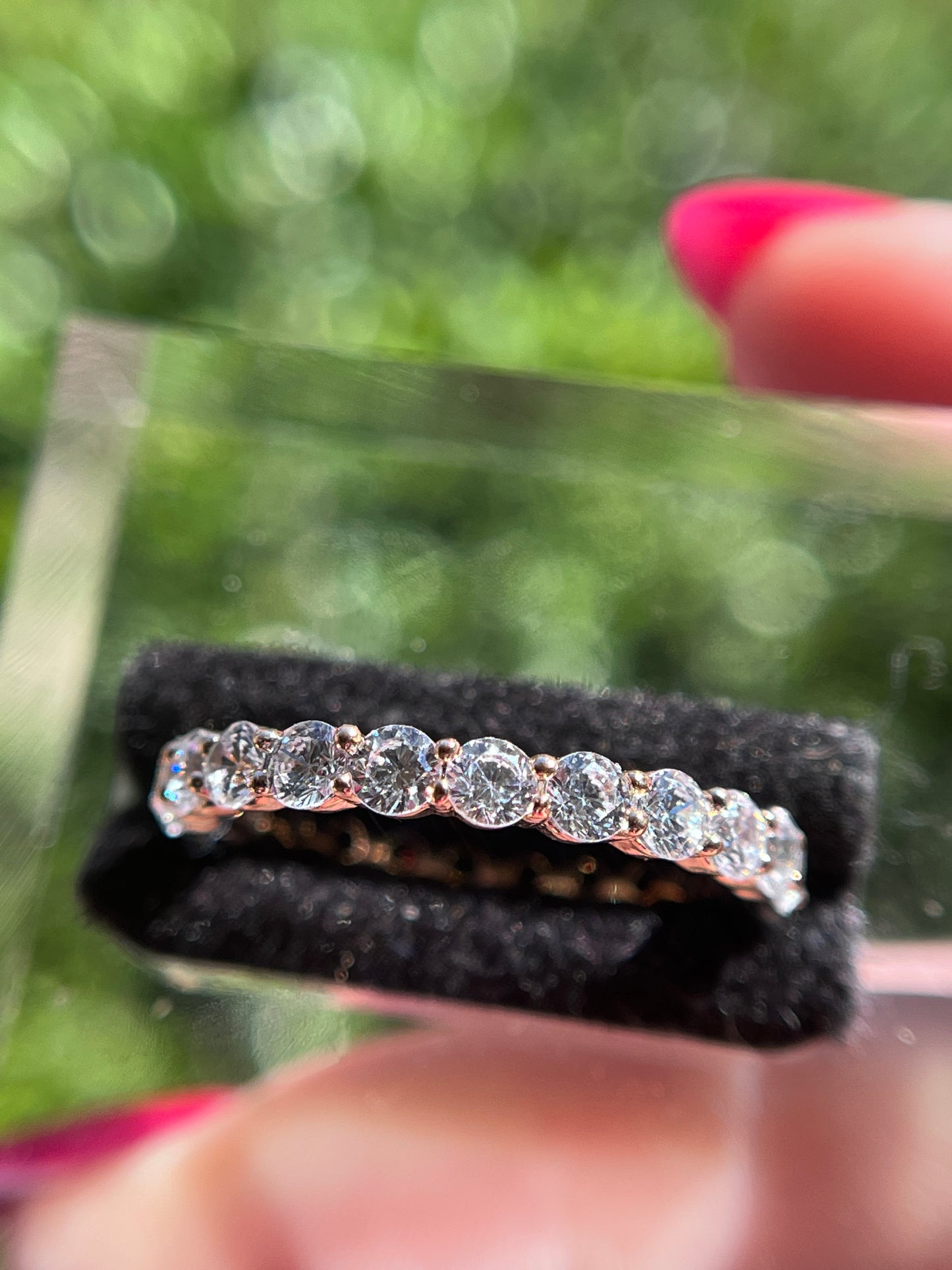 Rhinestone Stackable Ring Size 8